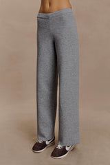 Kerrymae Straight Leg Knit Pants - Grey Marle