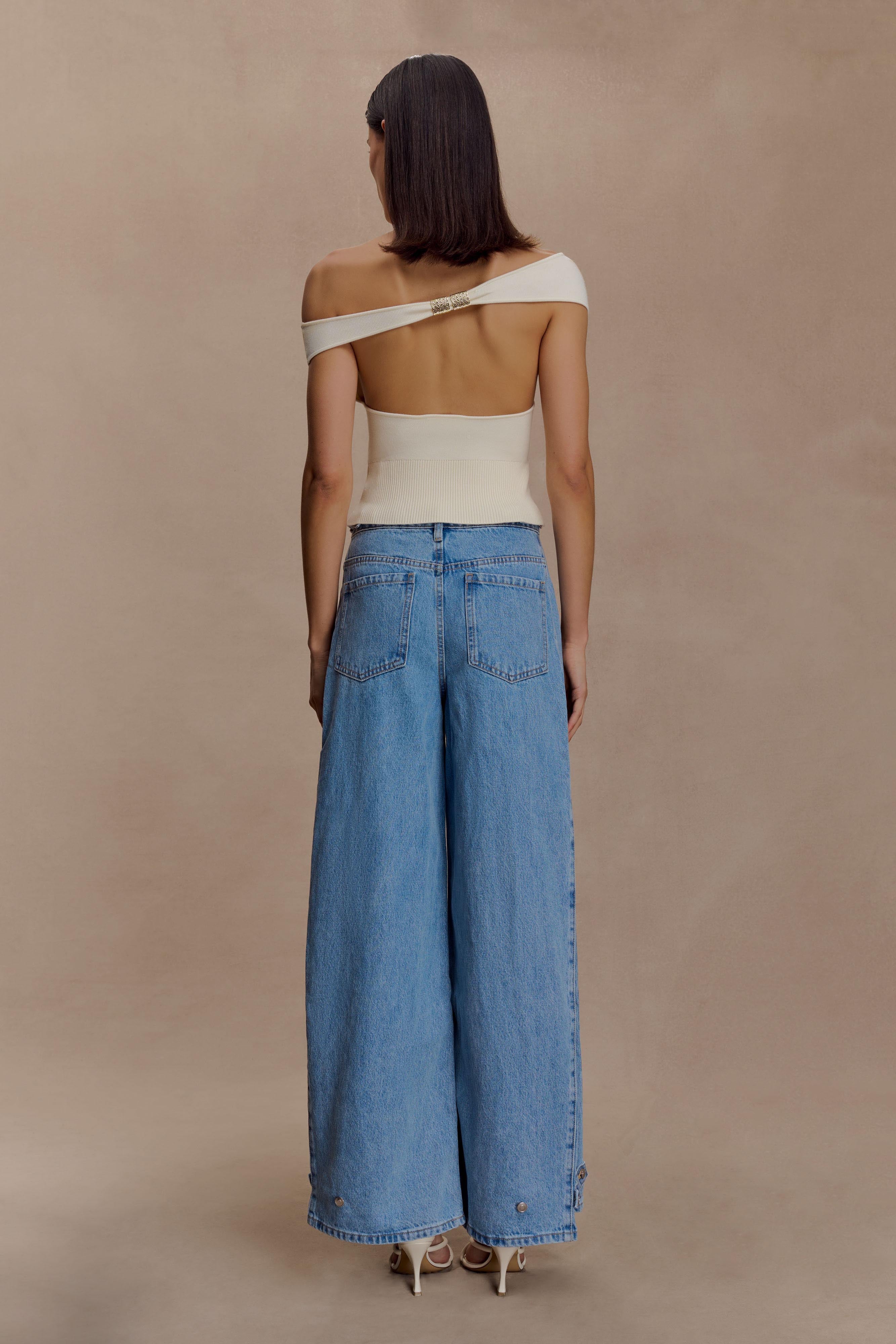 Carley Off Shoulder Knit Top - Ivory