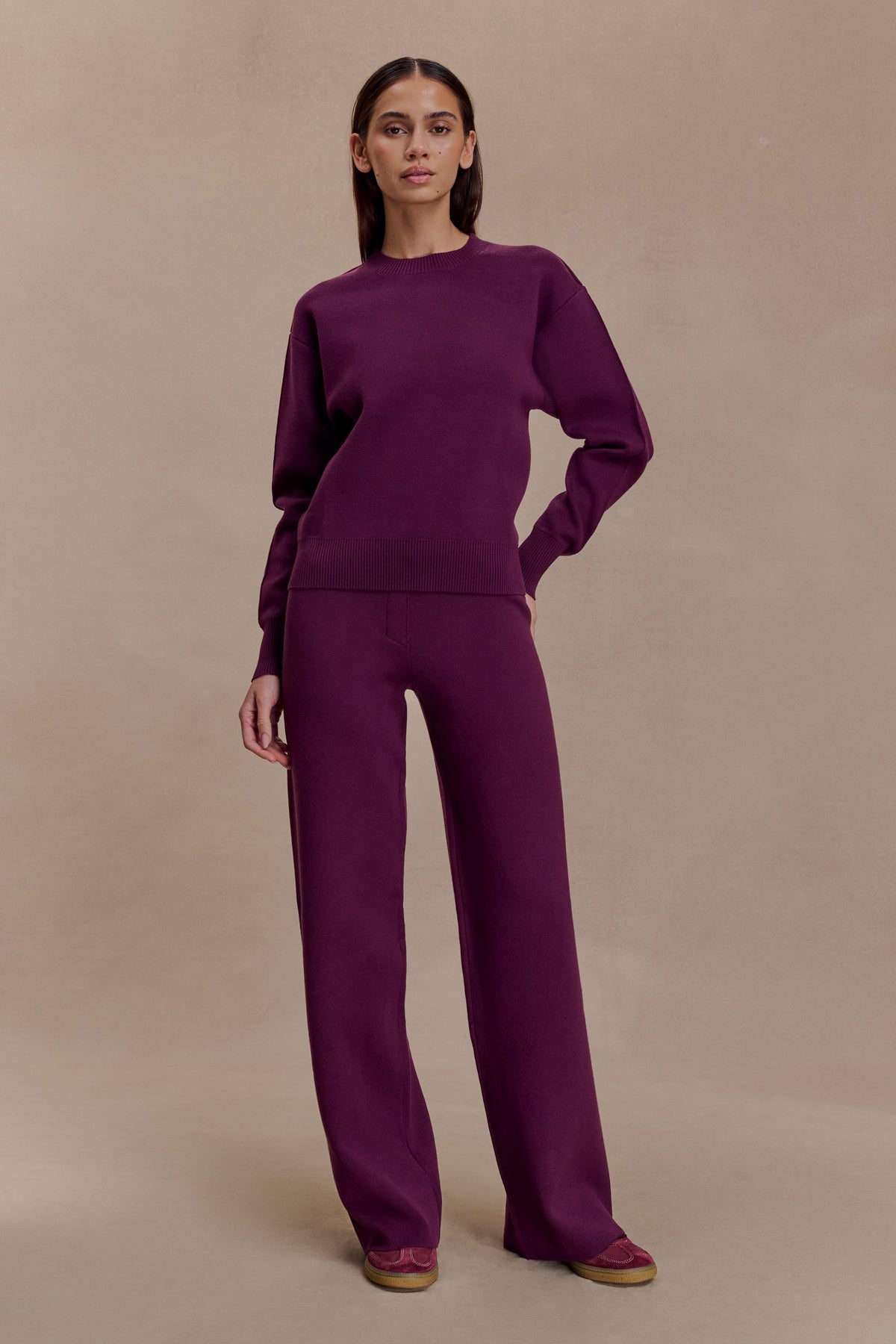 Lauren Knit Trouser - Plum