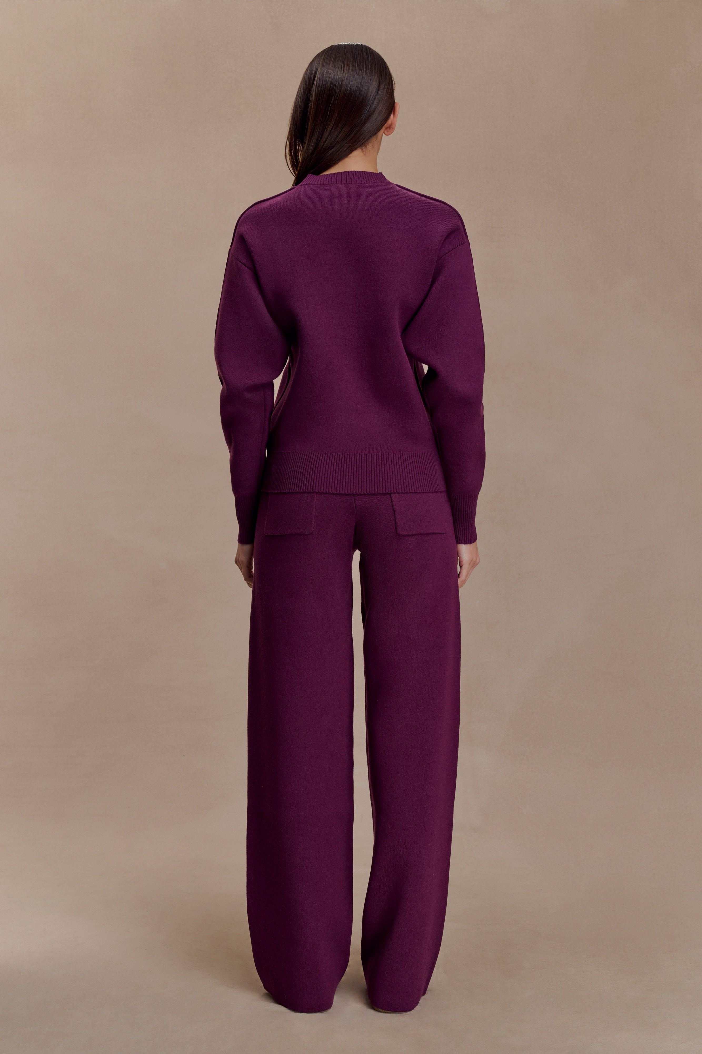 Lauren Knit Trouser - Plum