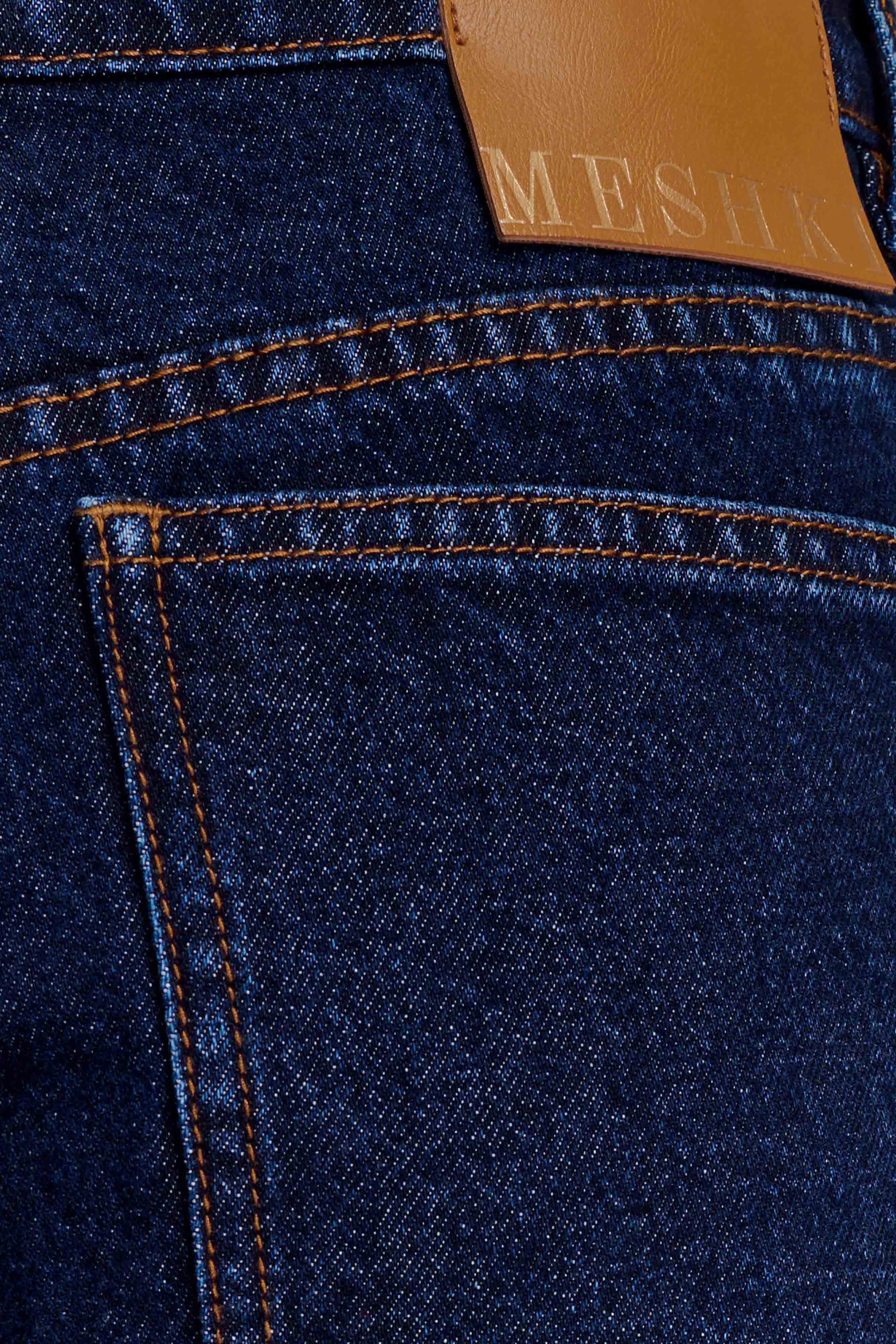 Kirralee Straight Leg Cuffed Jeans - Indigo Blue