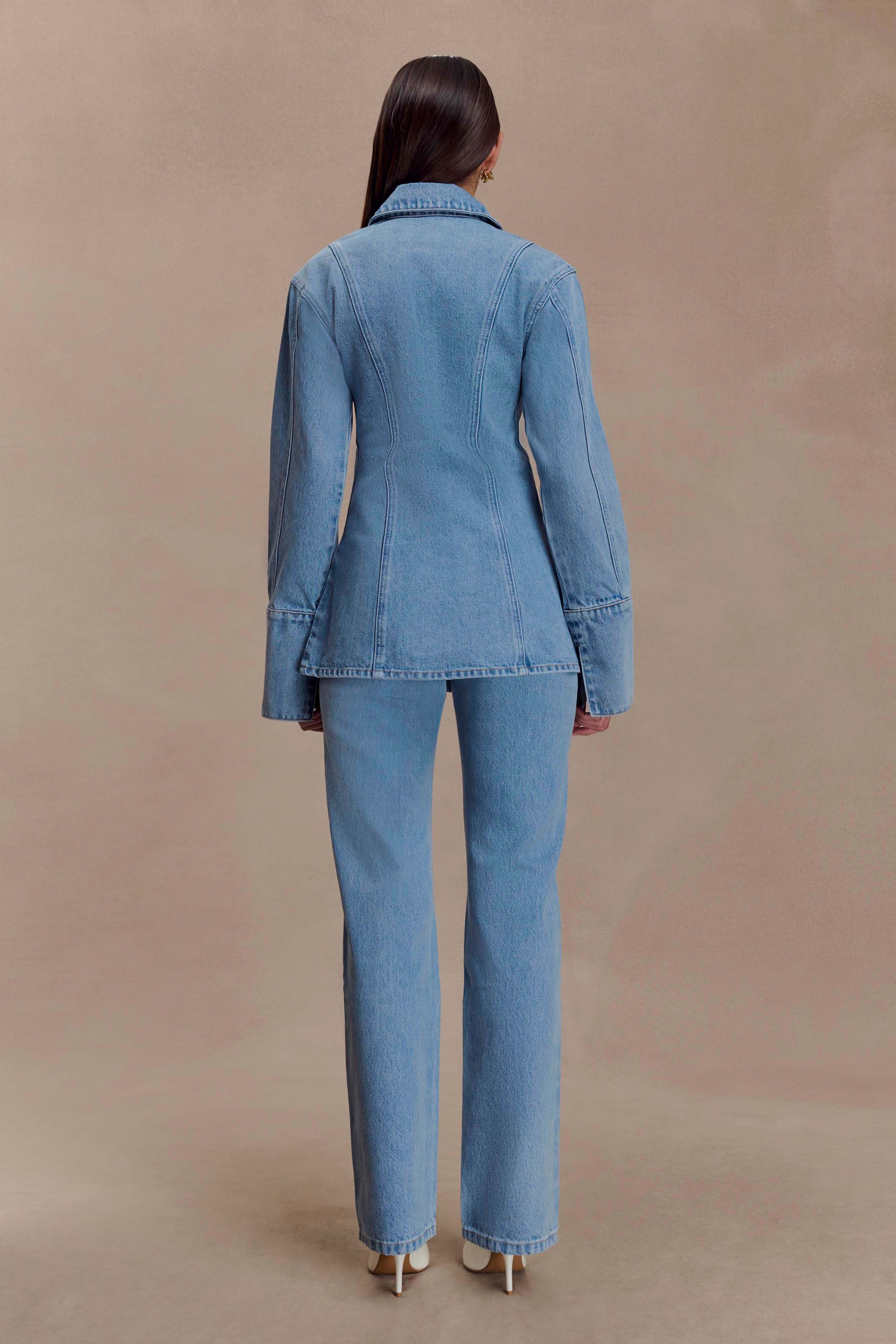 Jericho Asymmetrical Denim Shirt - Classic Blue