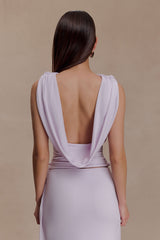 Bridget Slinky Cowl Back Top - Dusty Lilac