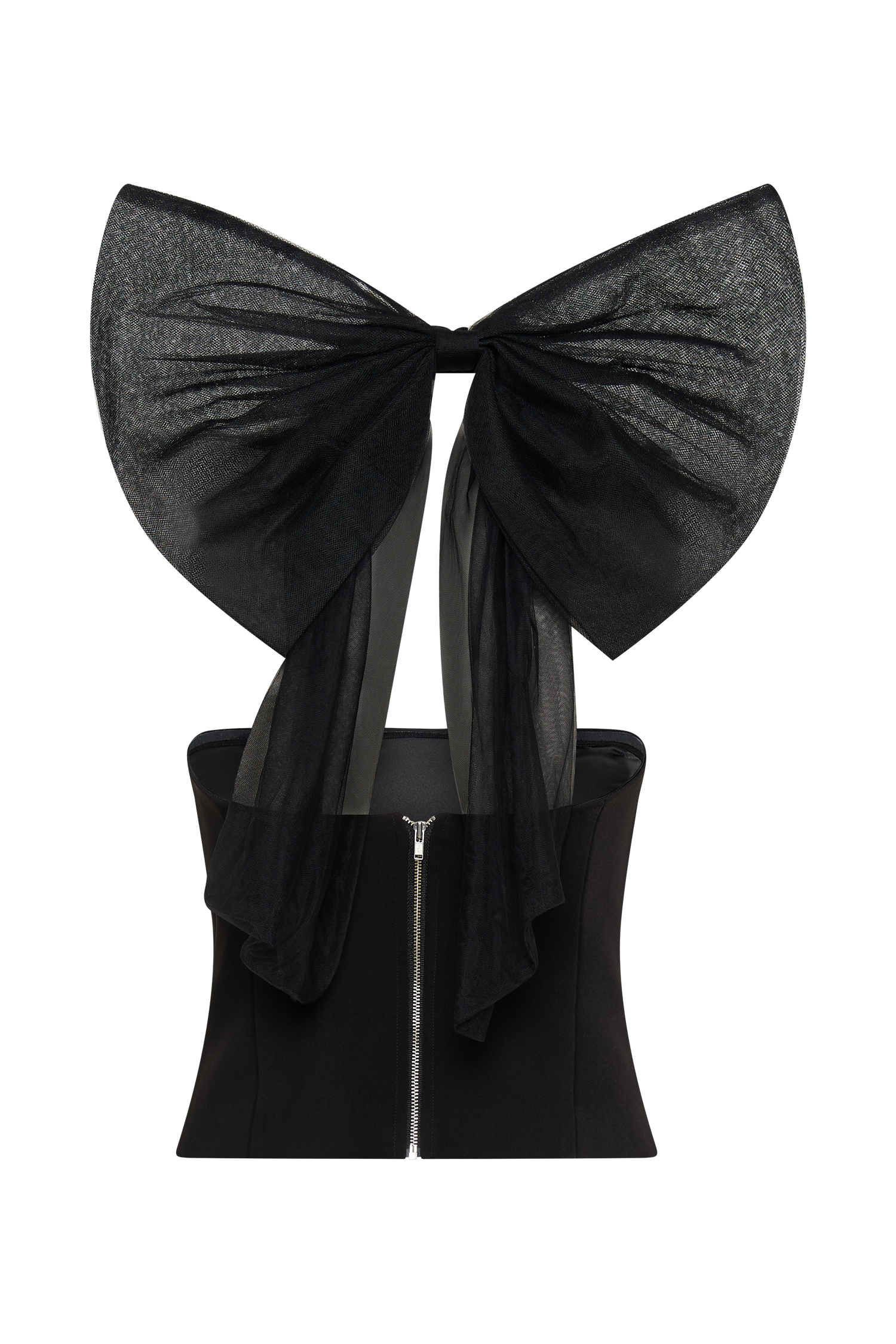 Maryam Tulle Bow Top - Black