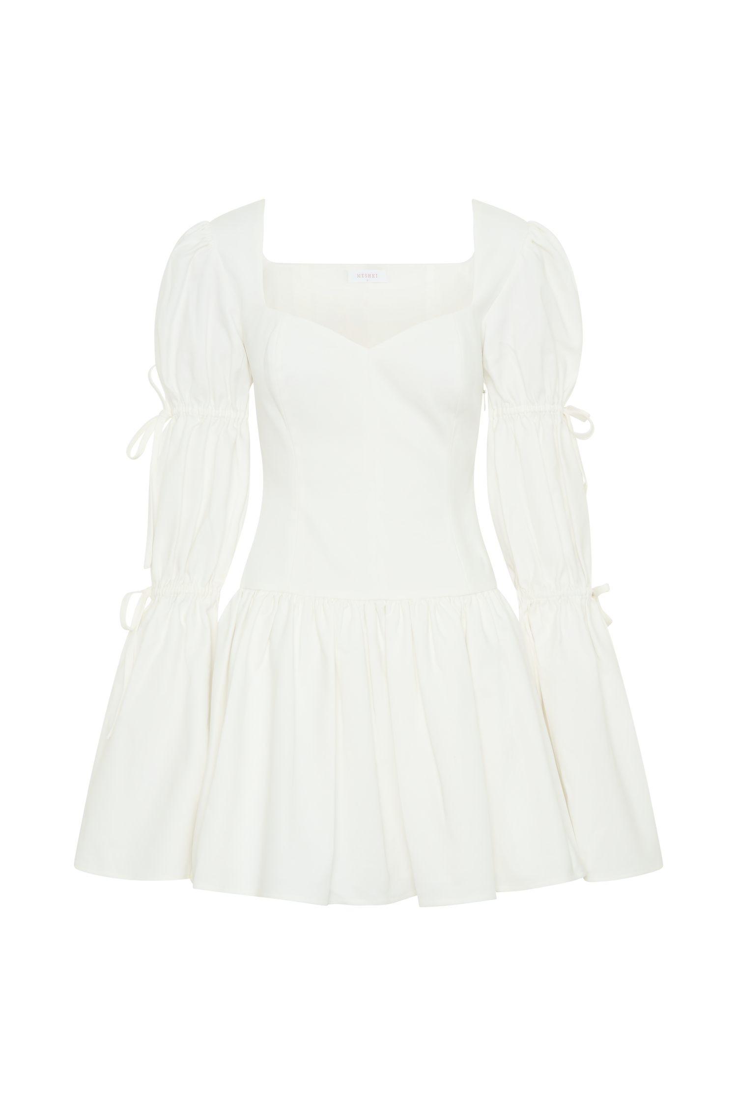 Raine Long Sleeve Cotton Mini Dress - White