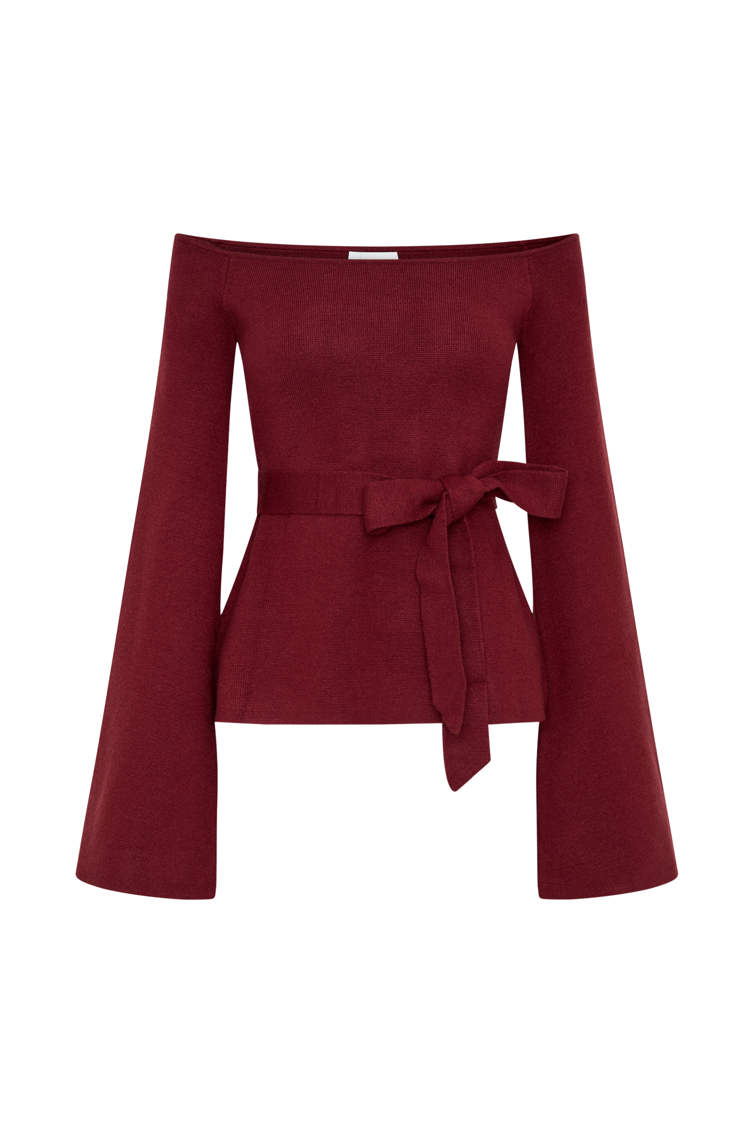 Kyle Off Shoulder Knit Top - Cherry Red