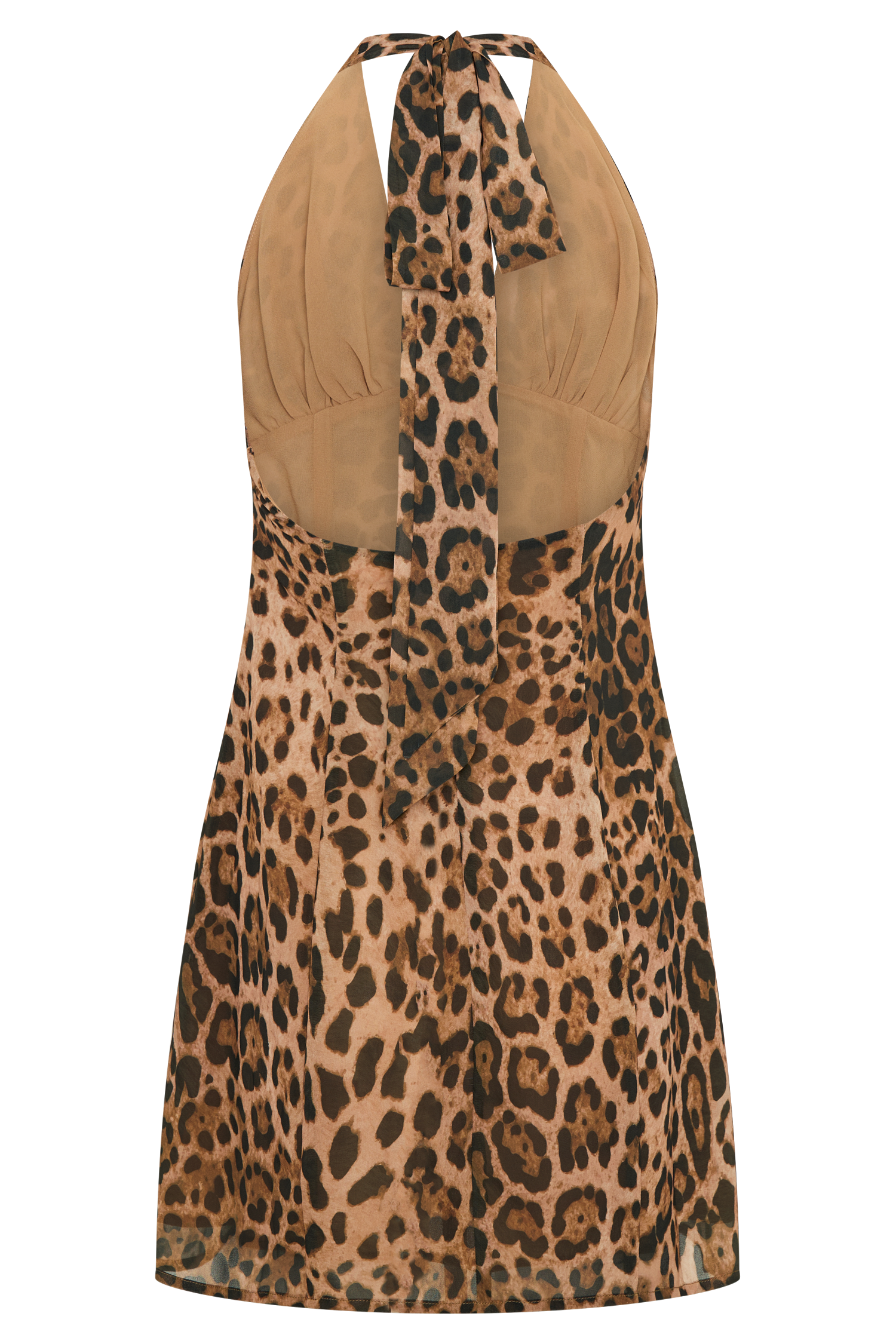 Ashley Chiffon Mini Dress - Leopard Print