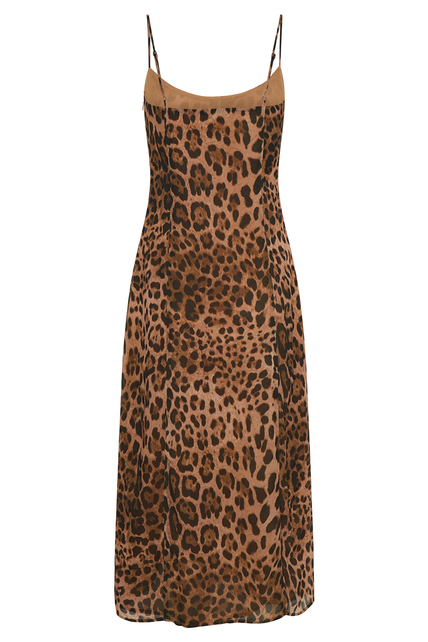 Leanne Chiffon Midi Dress - Leopard Print