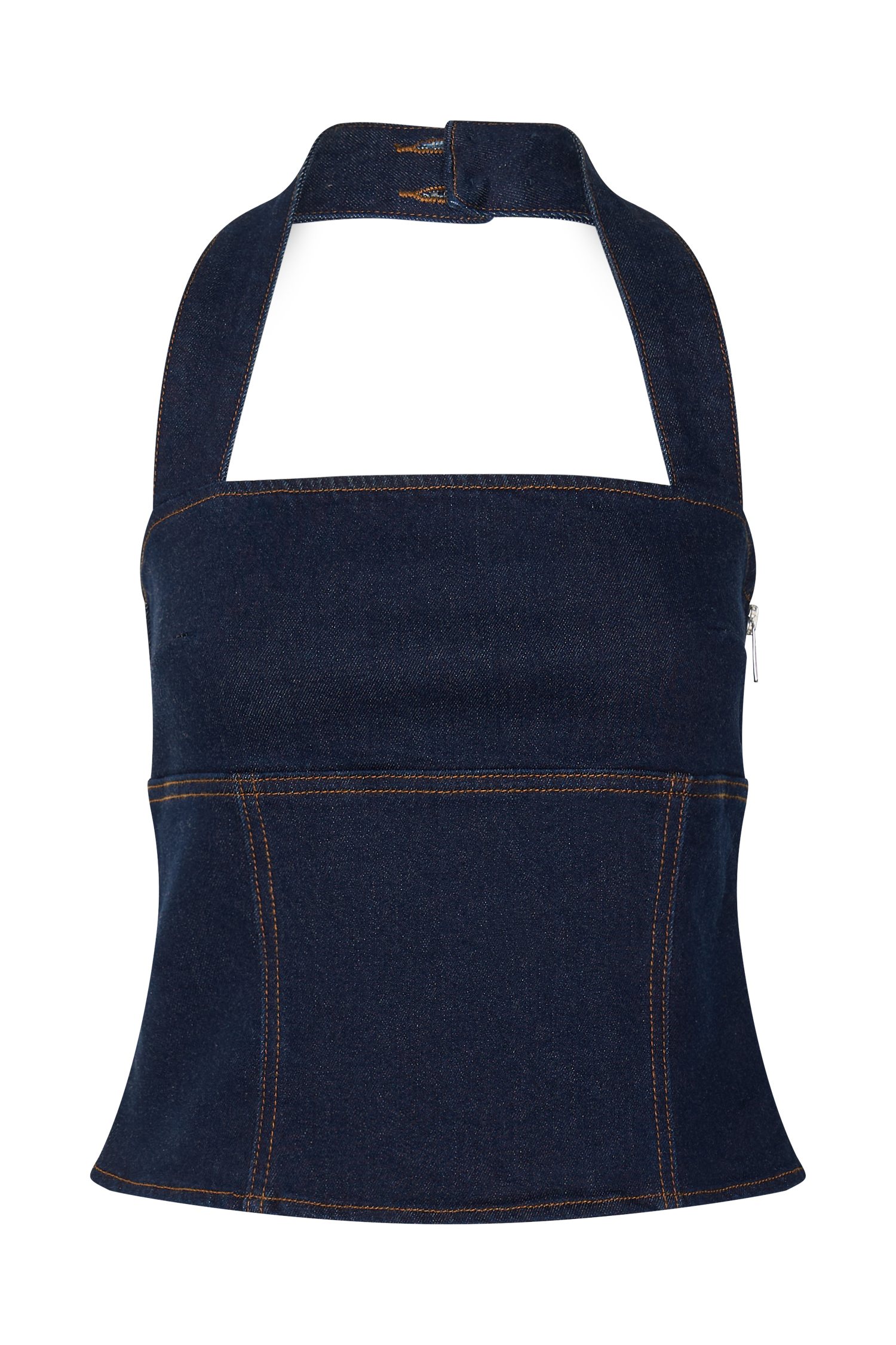 Dayna Denim Halter Top - Indigo Blue