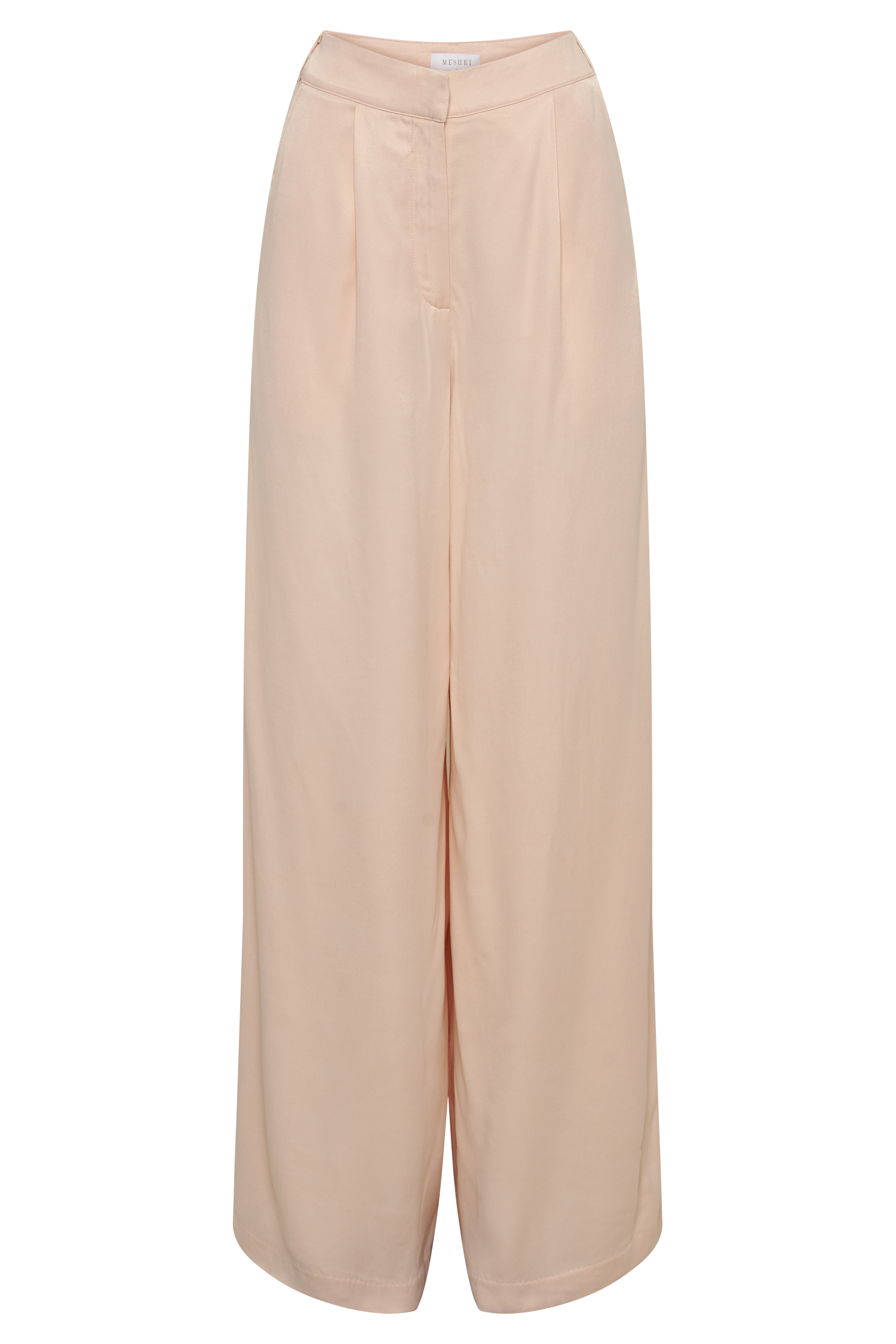 Nour Satin Wide Leg Pant - Apricot