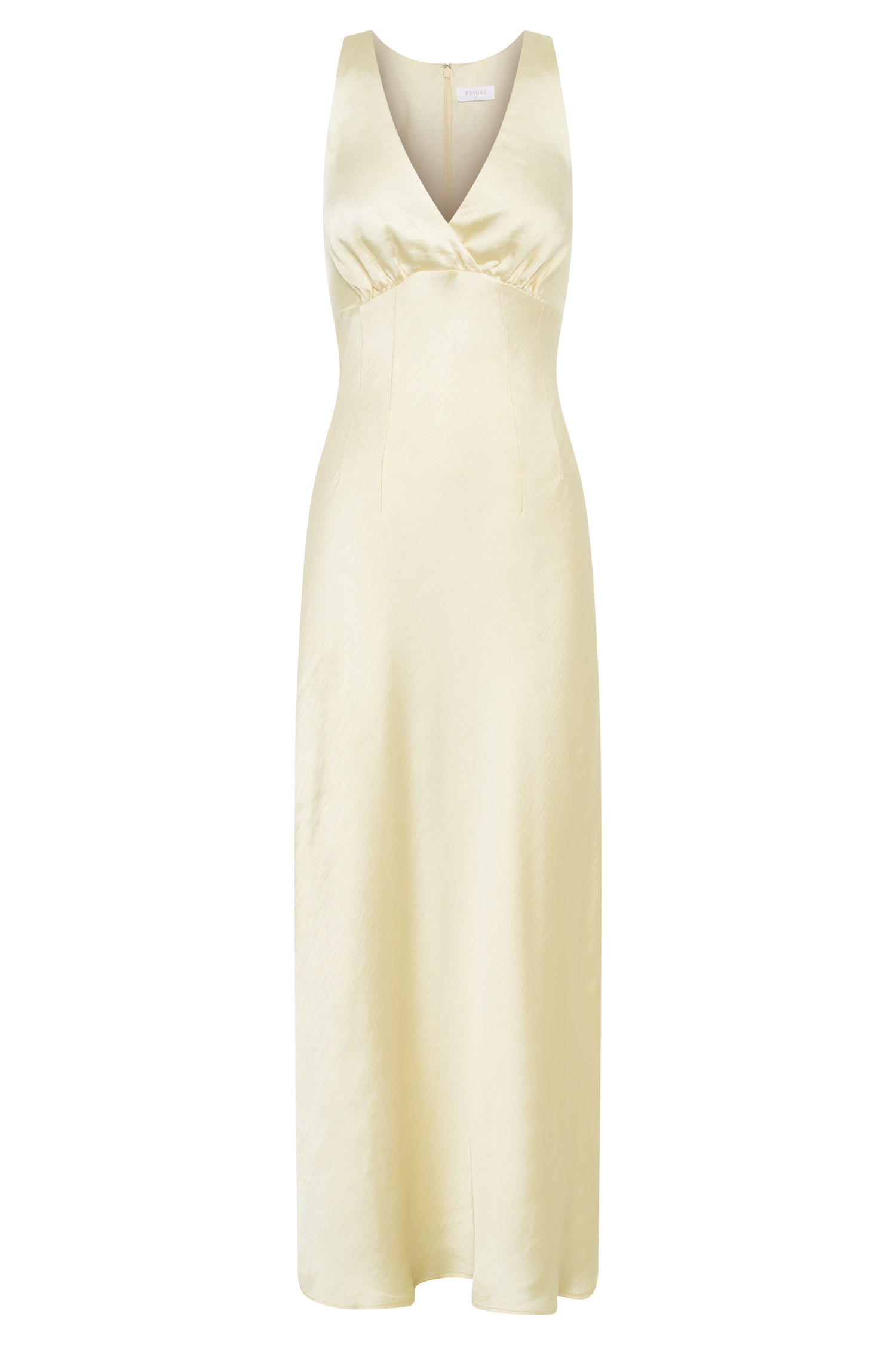 Meghan Satin Maxi Dress - Lemon Sorbet
