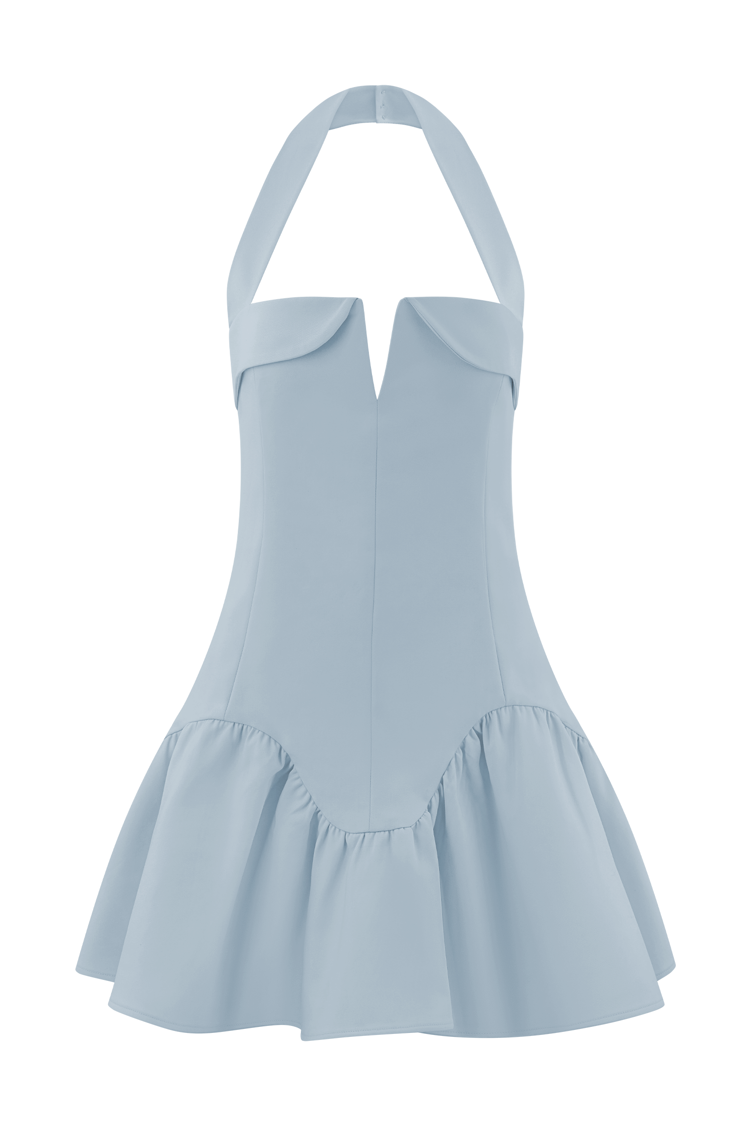 Calipso Halter Mini Dress - Cornflower Blue