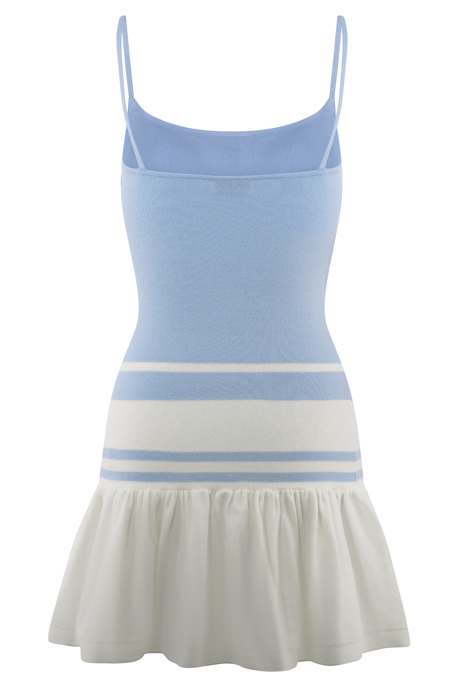 Ellison Contrast Knit Mini Dress - Blue/White