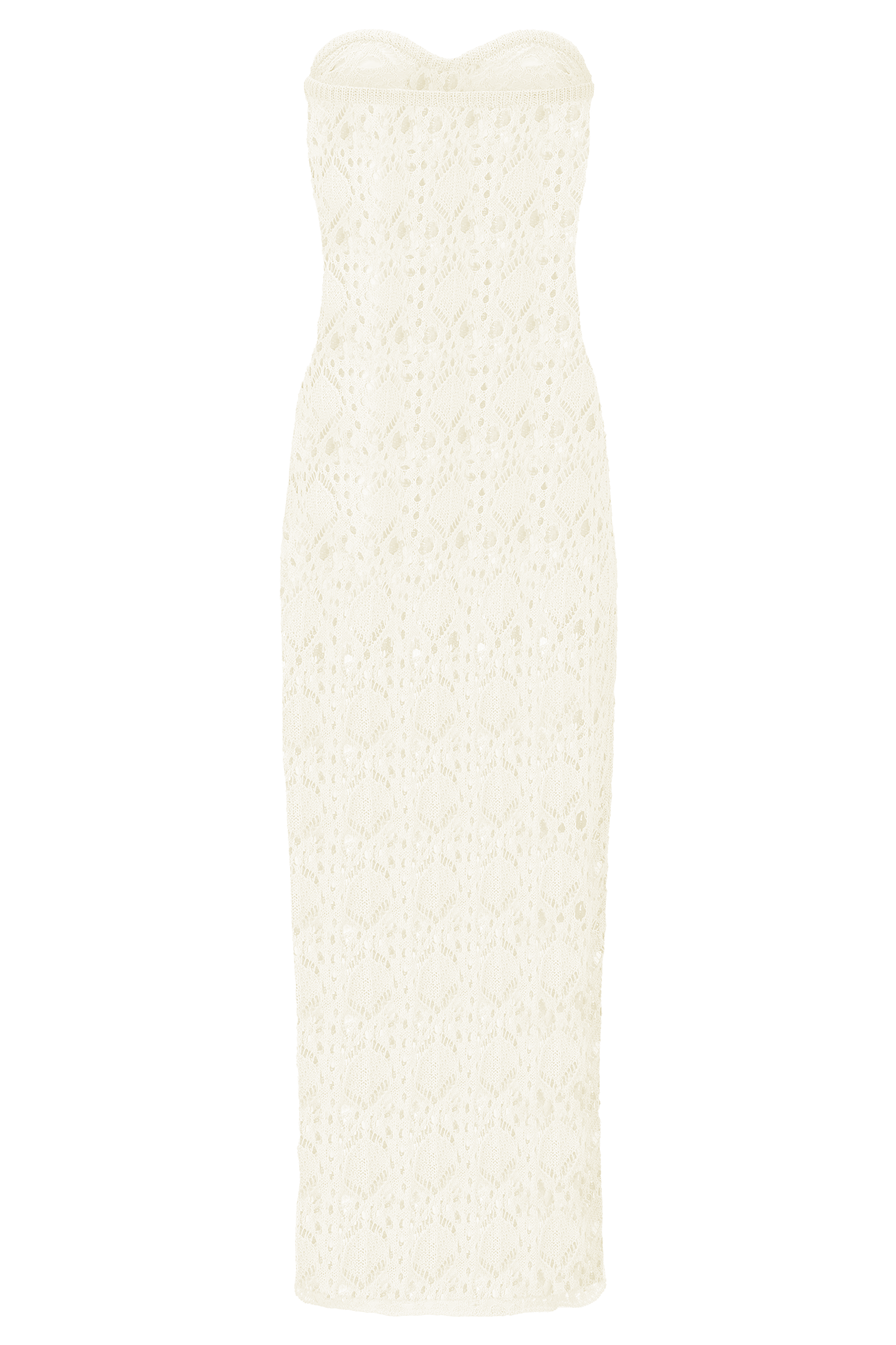 Aeline Strapless Crochet Knit Top - Ivory