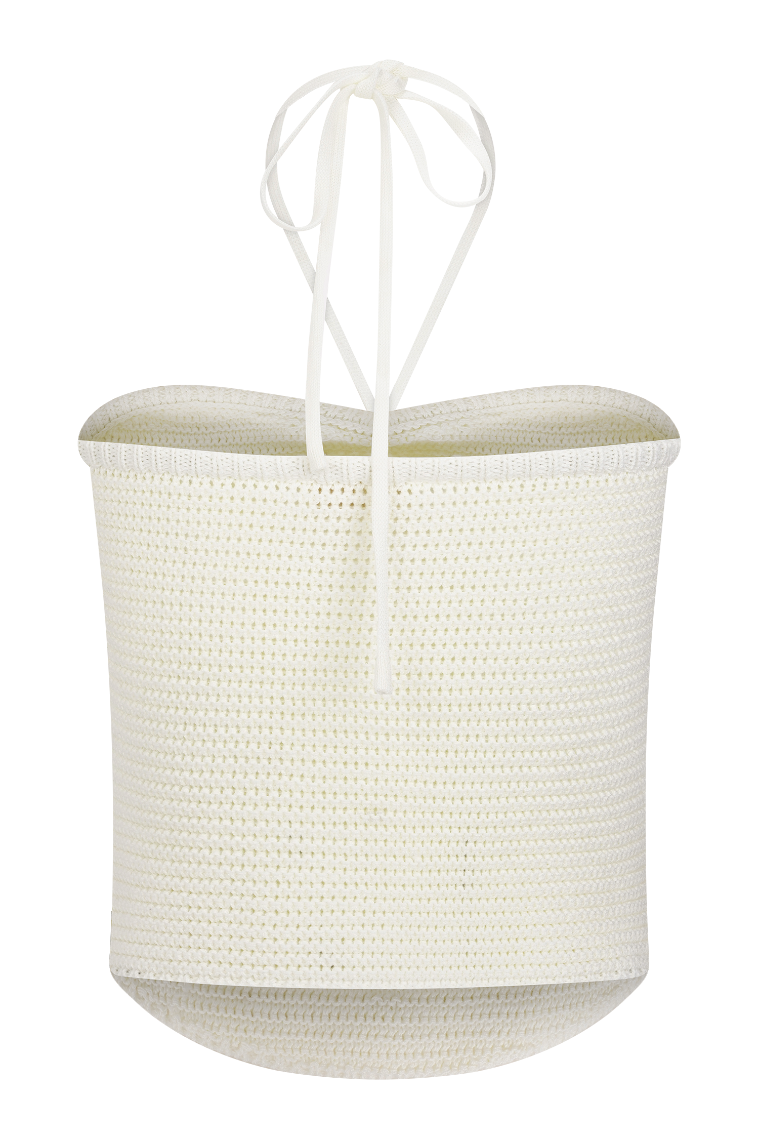 Aletta Knit Pearl Halter Top - Ivory