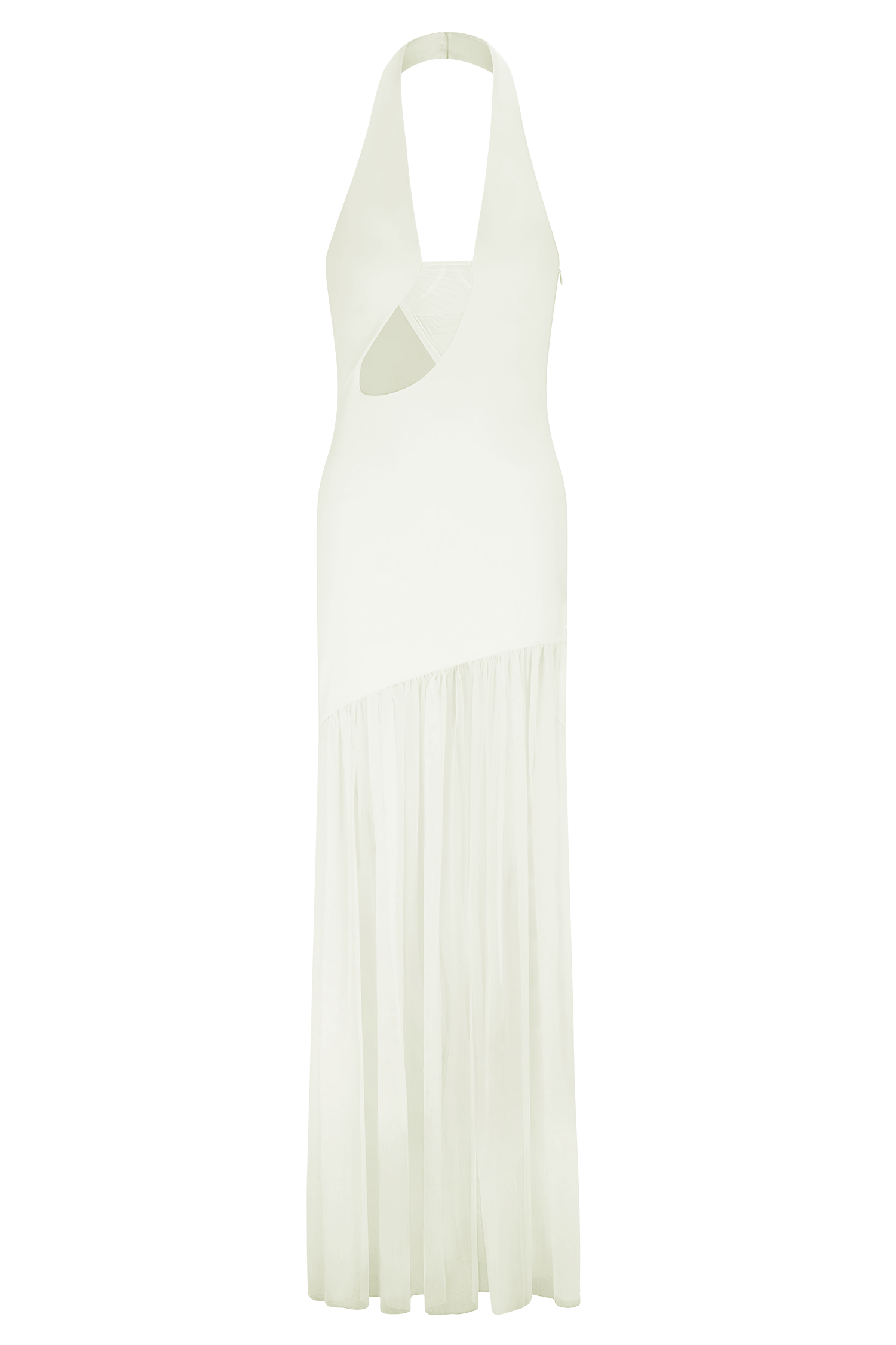 Aubree Crepe And Mesh Maxi Dress - Ivory