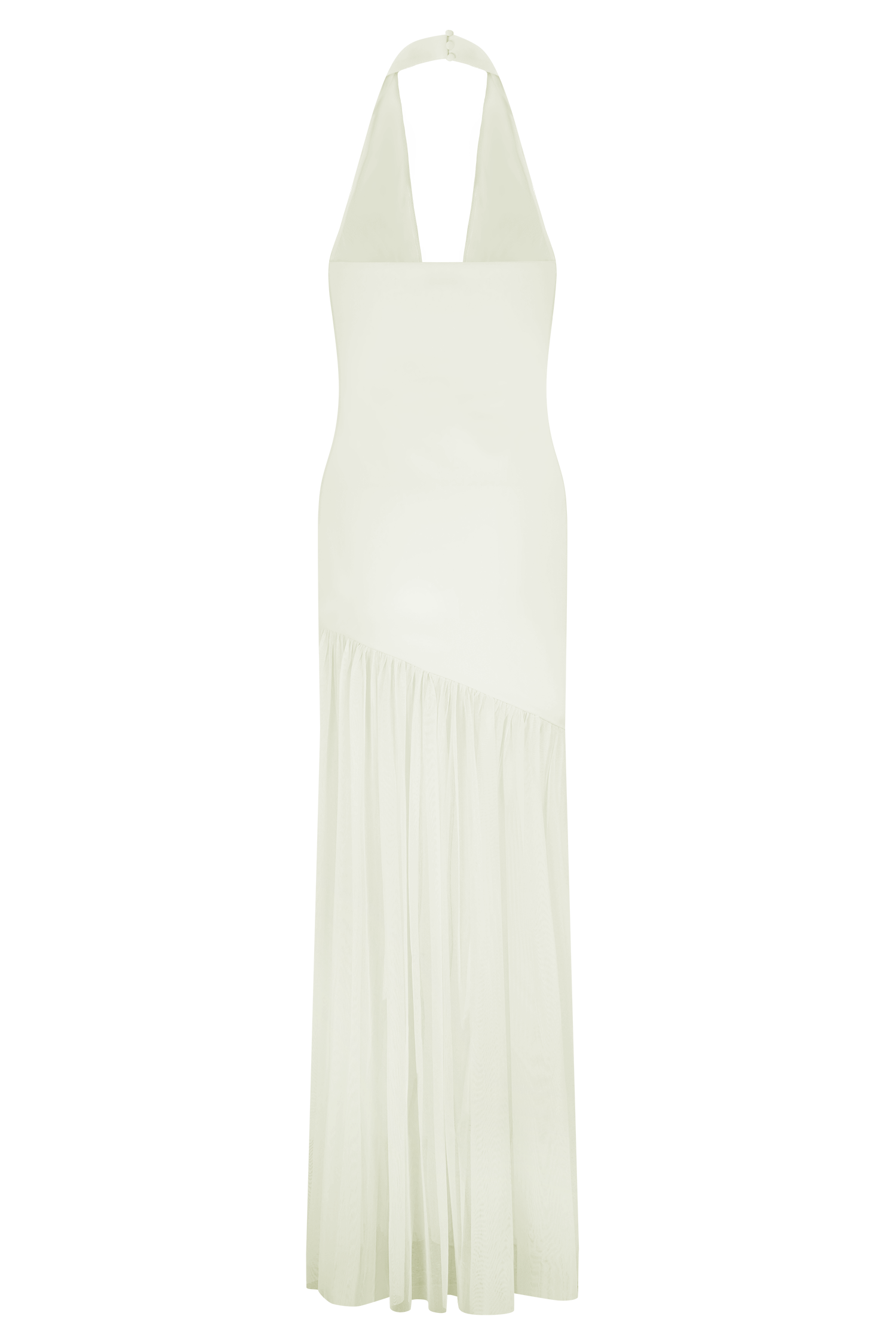 Aubree Crepe And Mesh Maxi Dress - Ivory