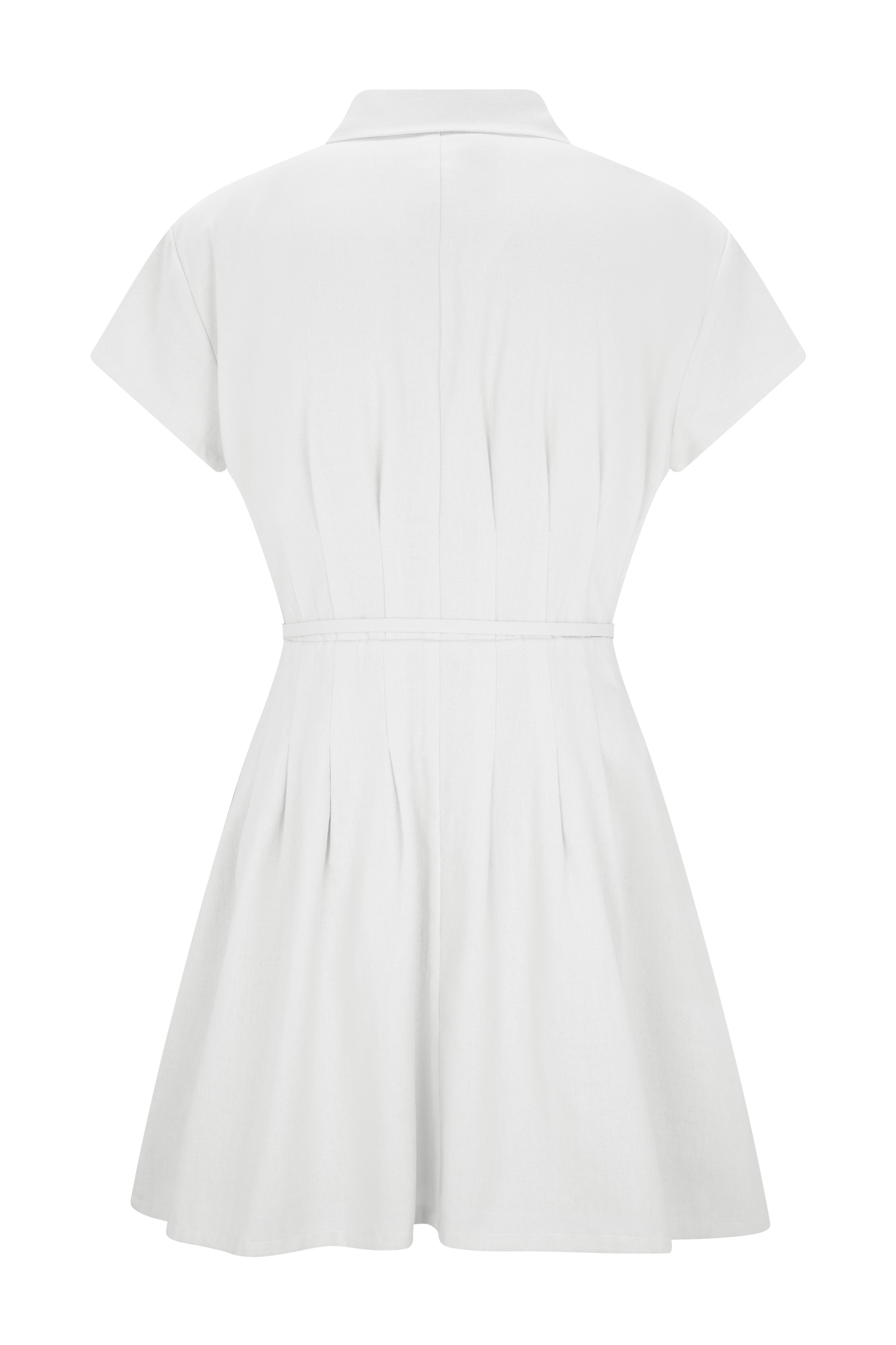 Aysha Buttoned Linen Mini Dress - White