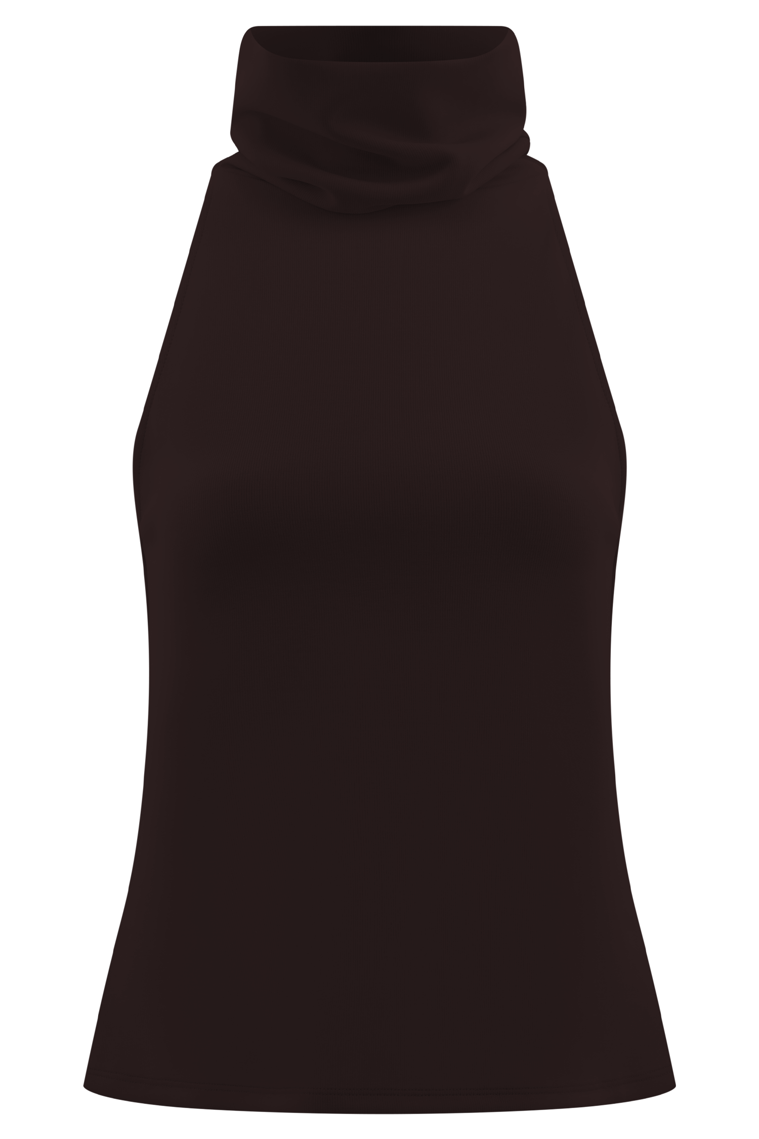 Birdie High Neck Sleeveless Top - Chocolate