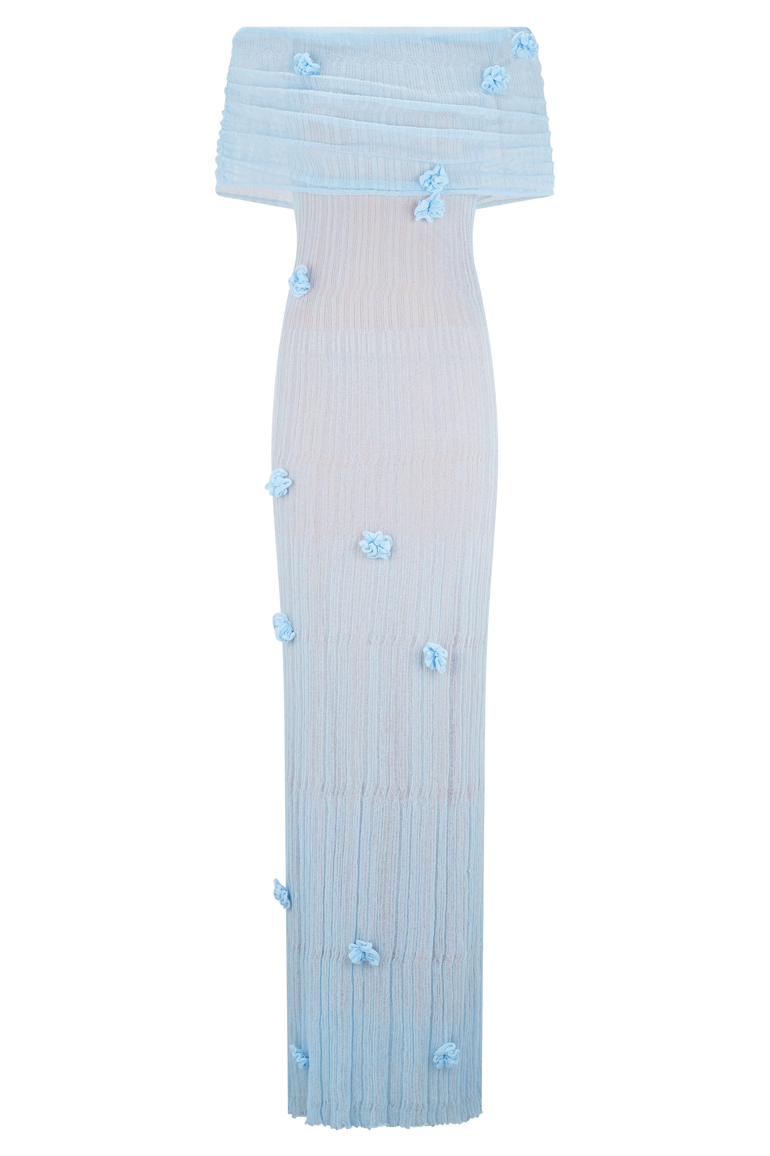 Brynn Orchid Knit Maxi Dress - Baby Blue