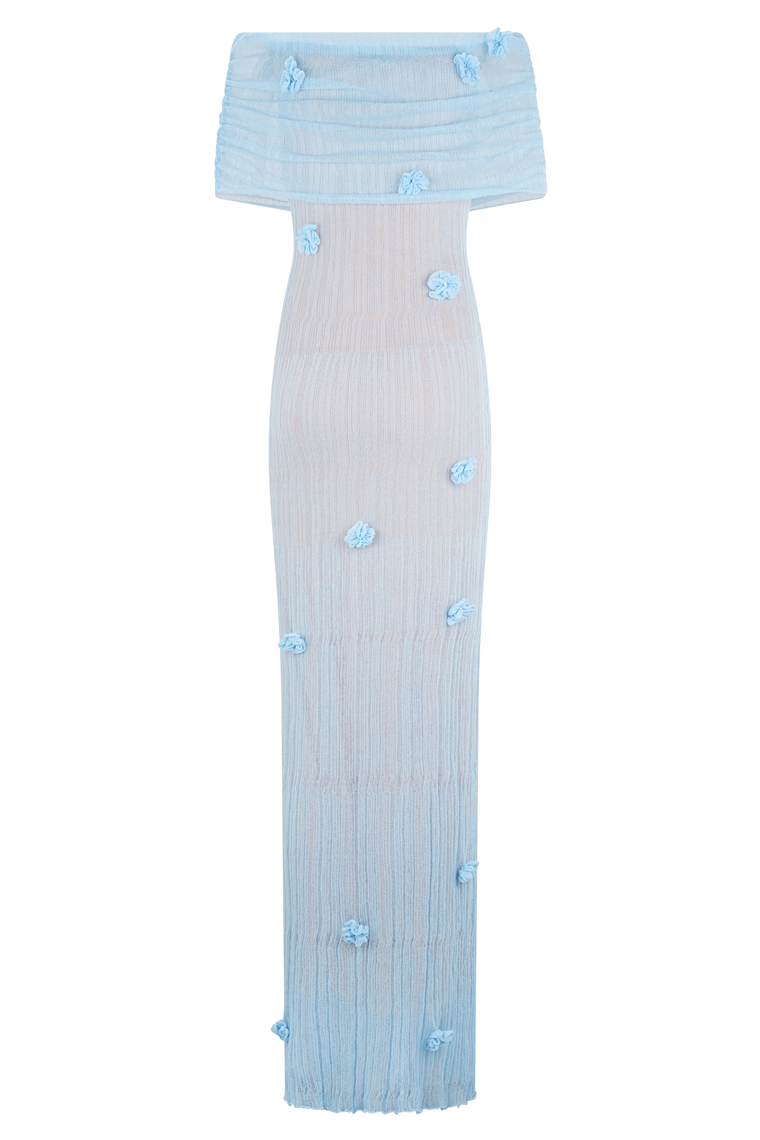 Brynn Orchid Knit Maxi Dress - Baby Blue