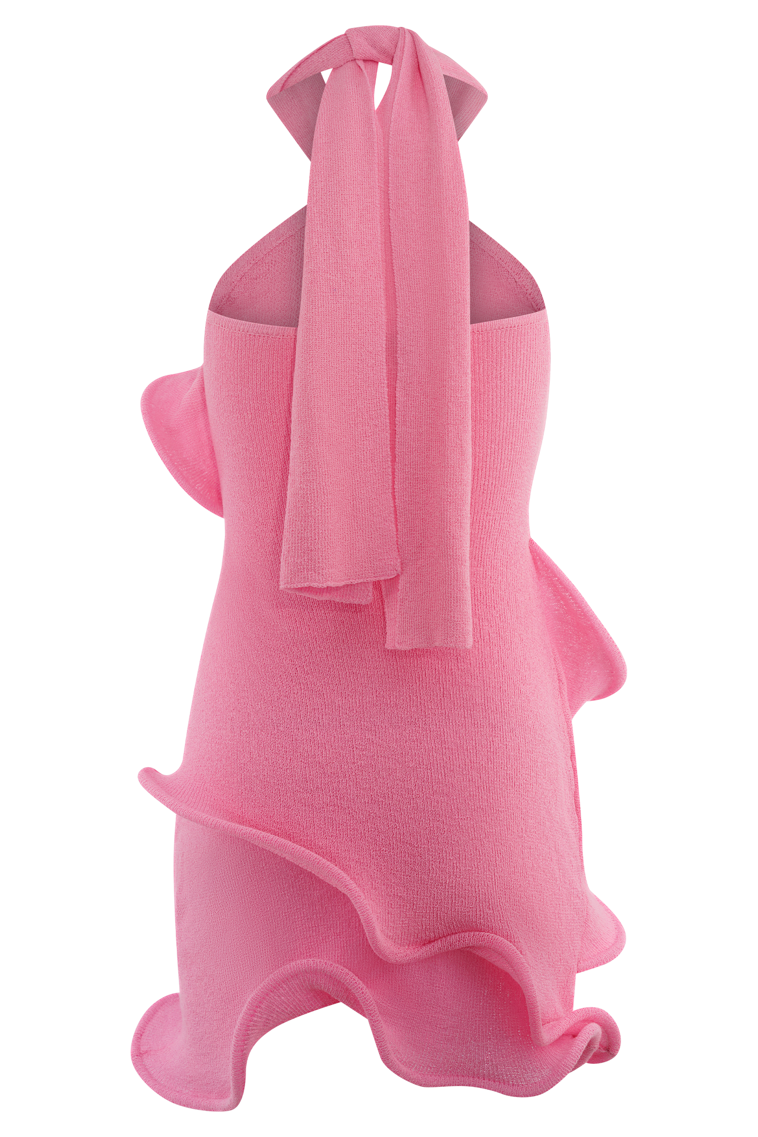 Caprice Halter Knit Mini Dress - Bubblegum Pink