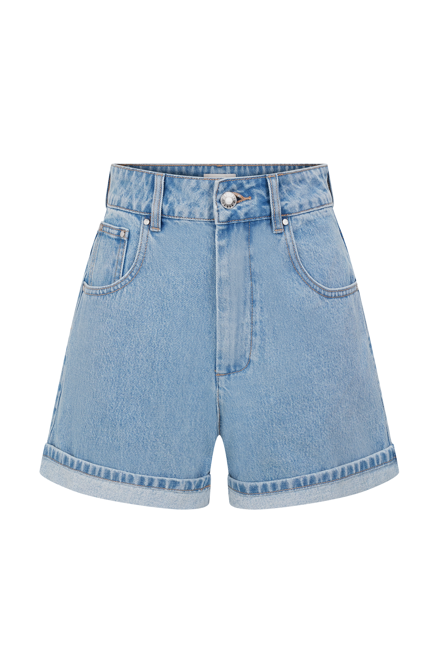 Carlene Cuffed Denim Shorts - Classic Blue