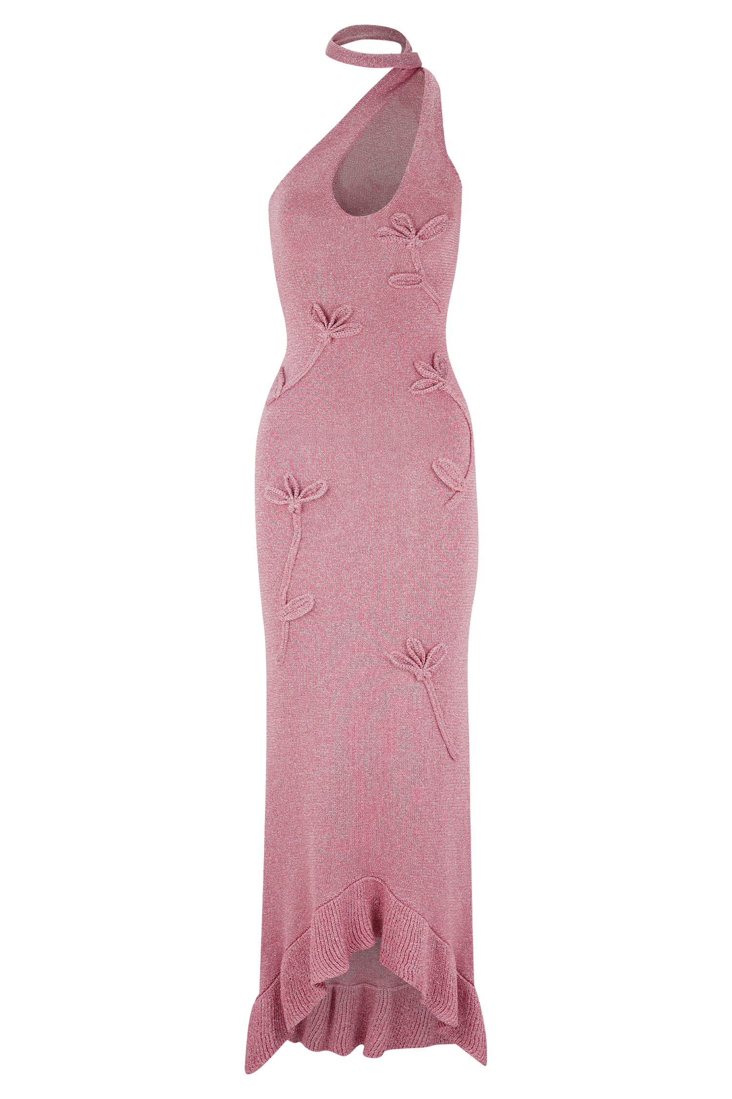 Celestino Floral Metallic Knit Maxi Dress - Pink