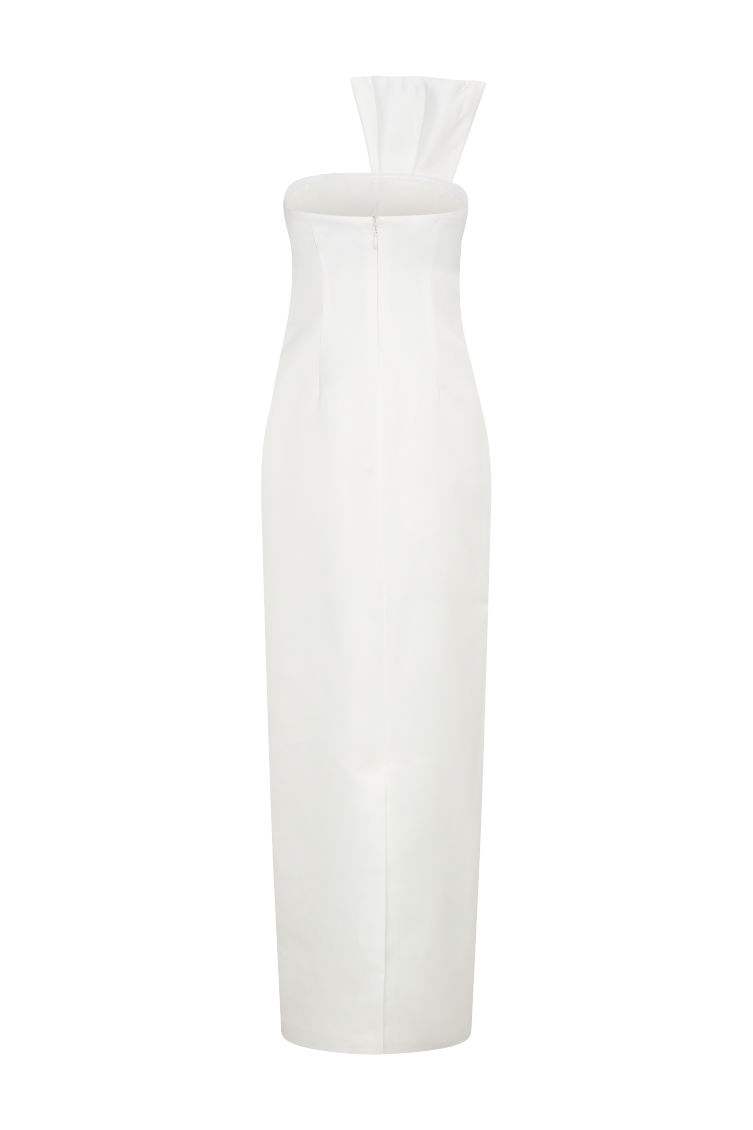 Cyrill Strapless Satin Structured Maxi Dress - White