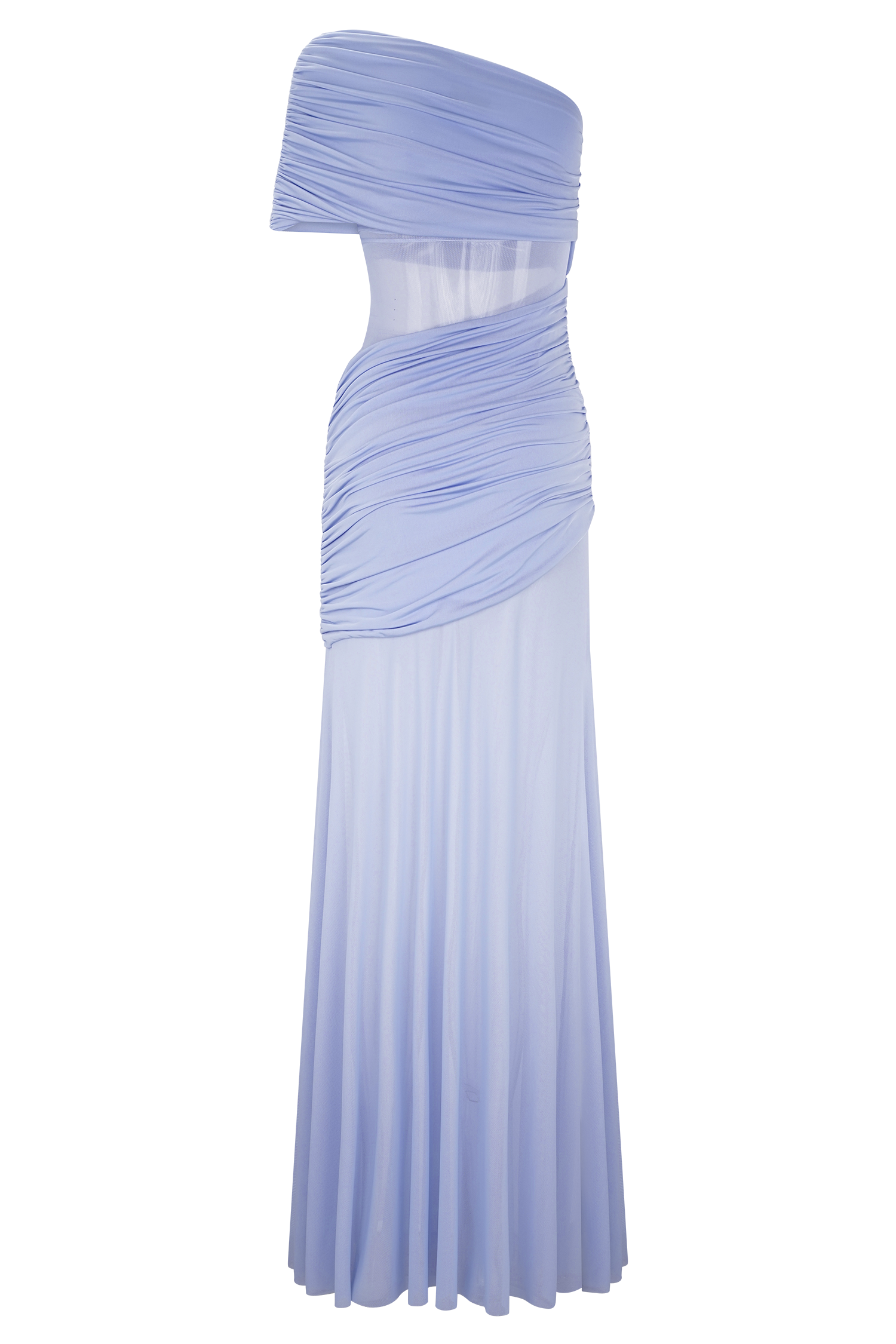 Dallas One Shoulder Mesh Maxi Dress - Lavender