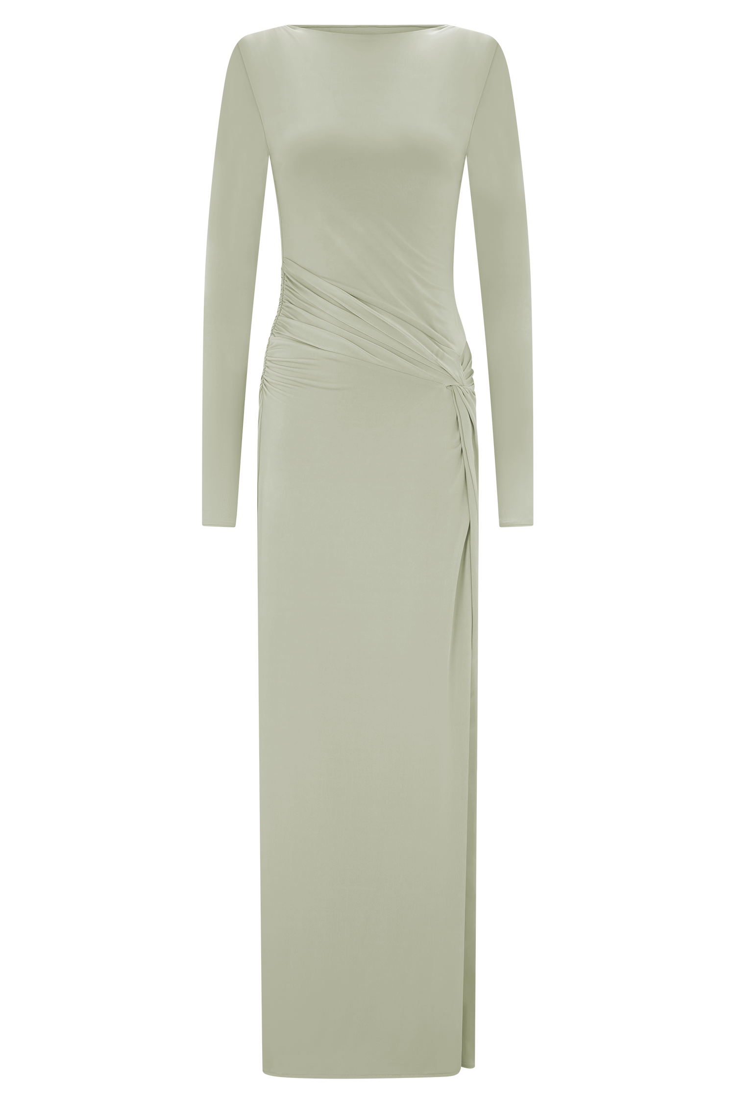 Deanna Long Sleeve Gathered Maxi Dress - Sage