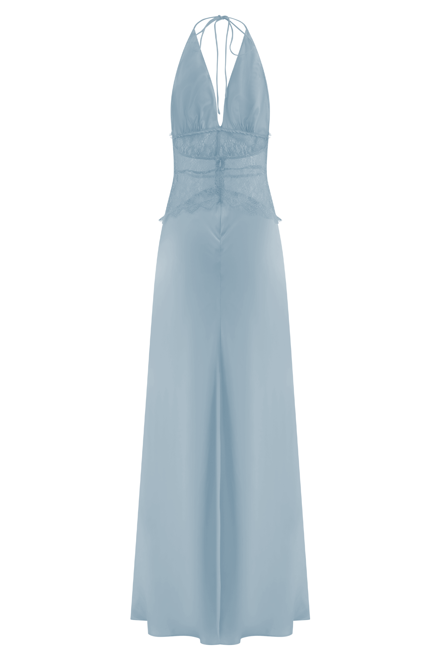 Dinah Lace And Satin Maxi Dress - Cornflower Blue