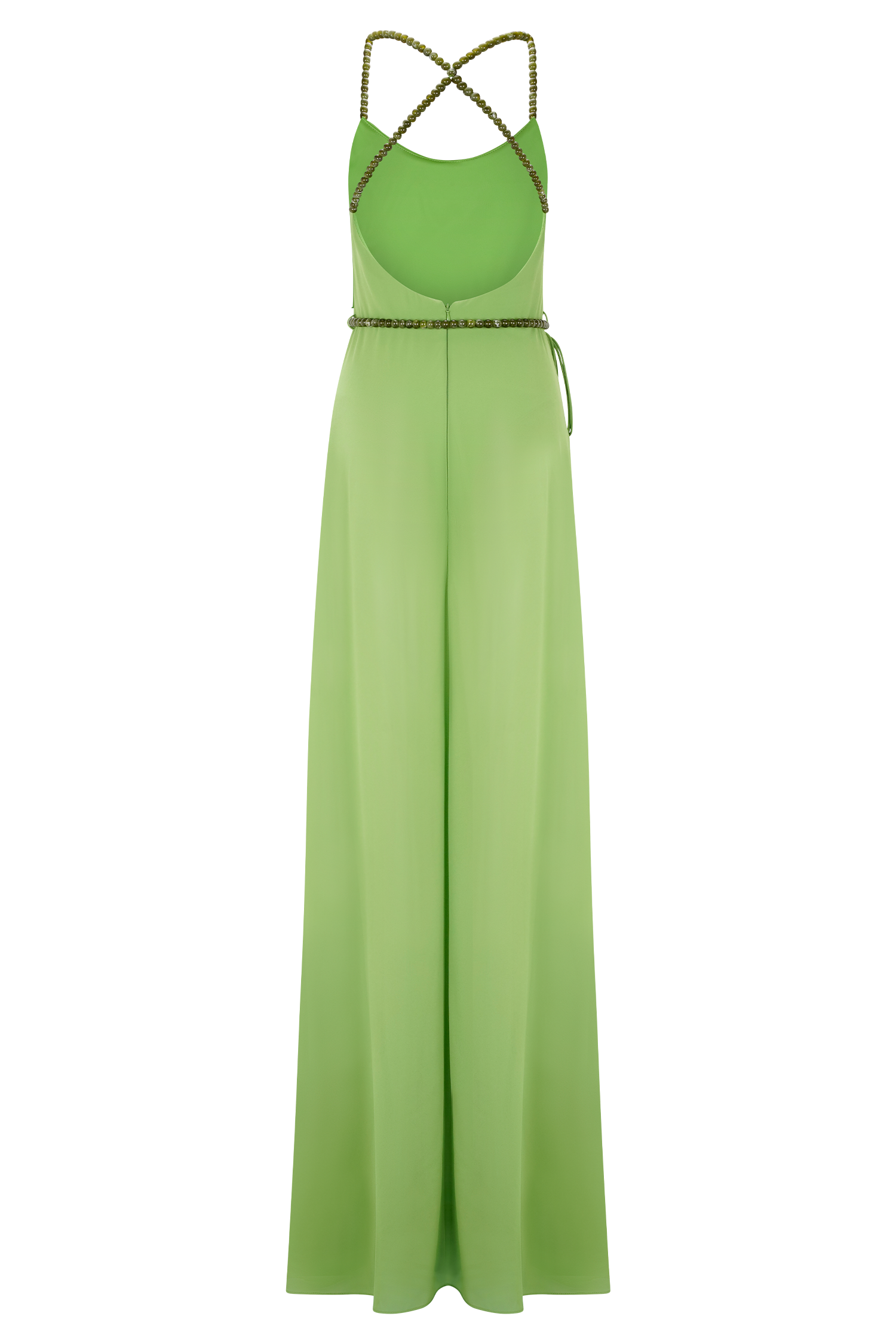 Elaine Chiffon Beaded Maxi Dress - Green