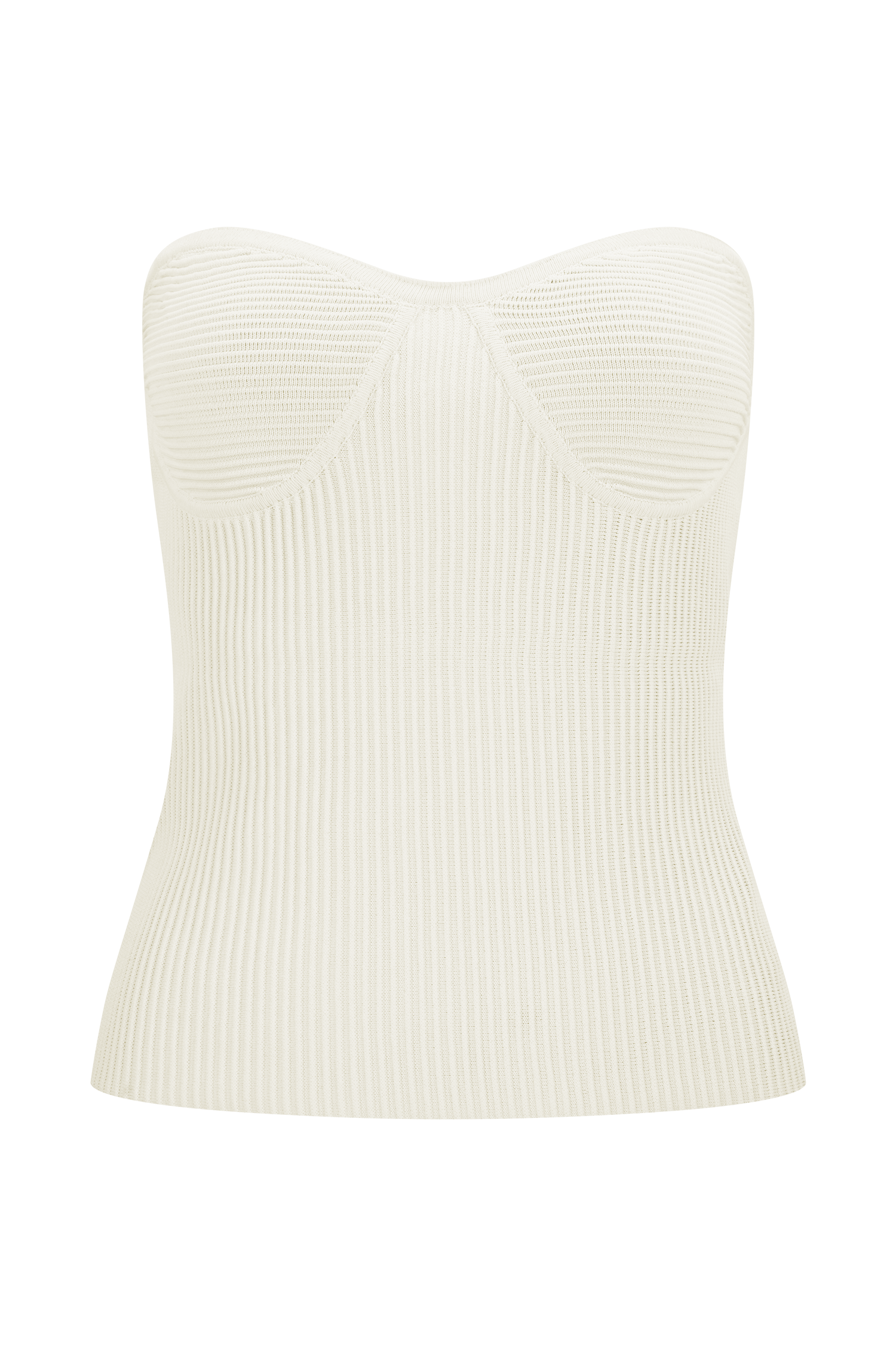 Elodie Strapless Cupped Knit Top - Ivory