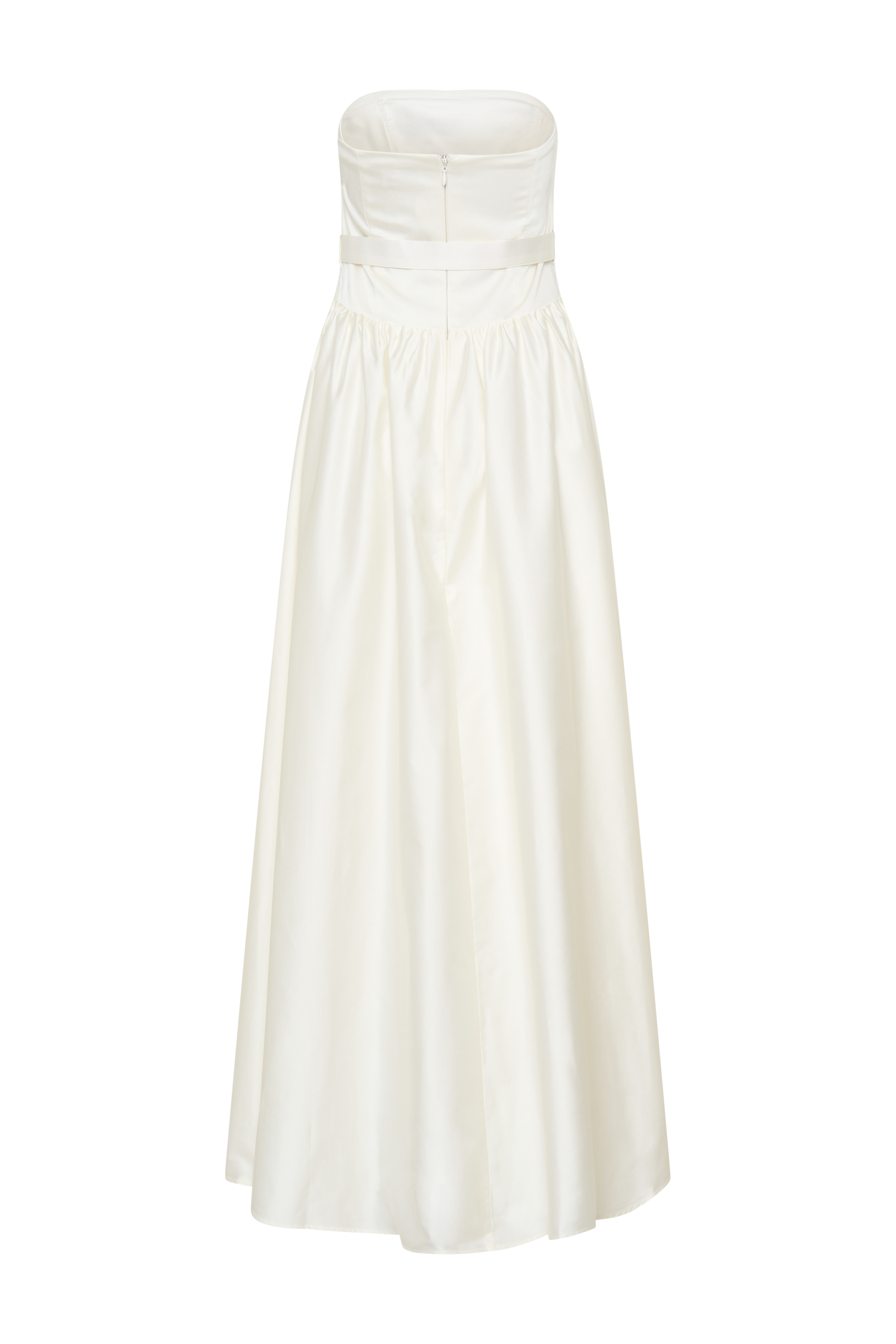 Florence Strapless Belted Maxi Dress - White