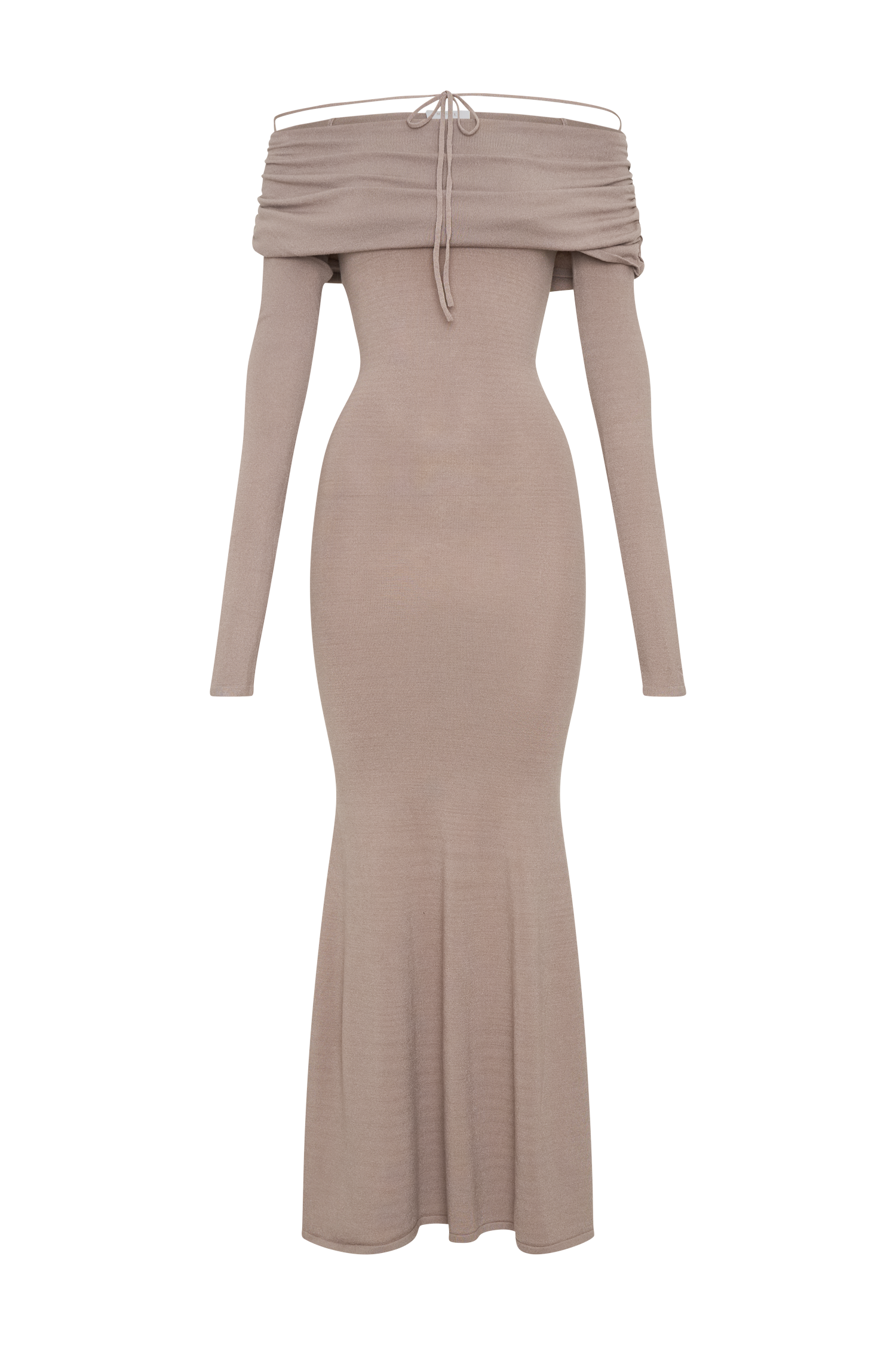 Georgiana Off Shoulder Knit Midi Dress - Stone Marle