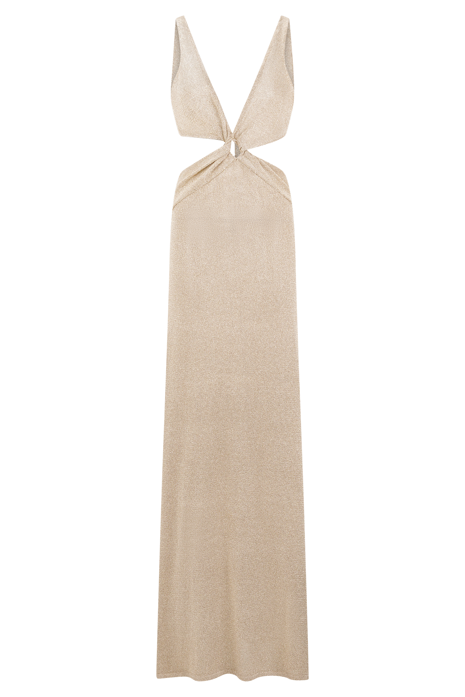 Gracelyn Twisted Metallic Knit Maxi Dress - Gold