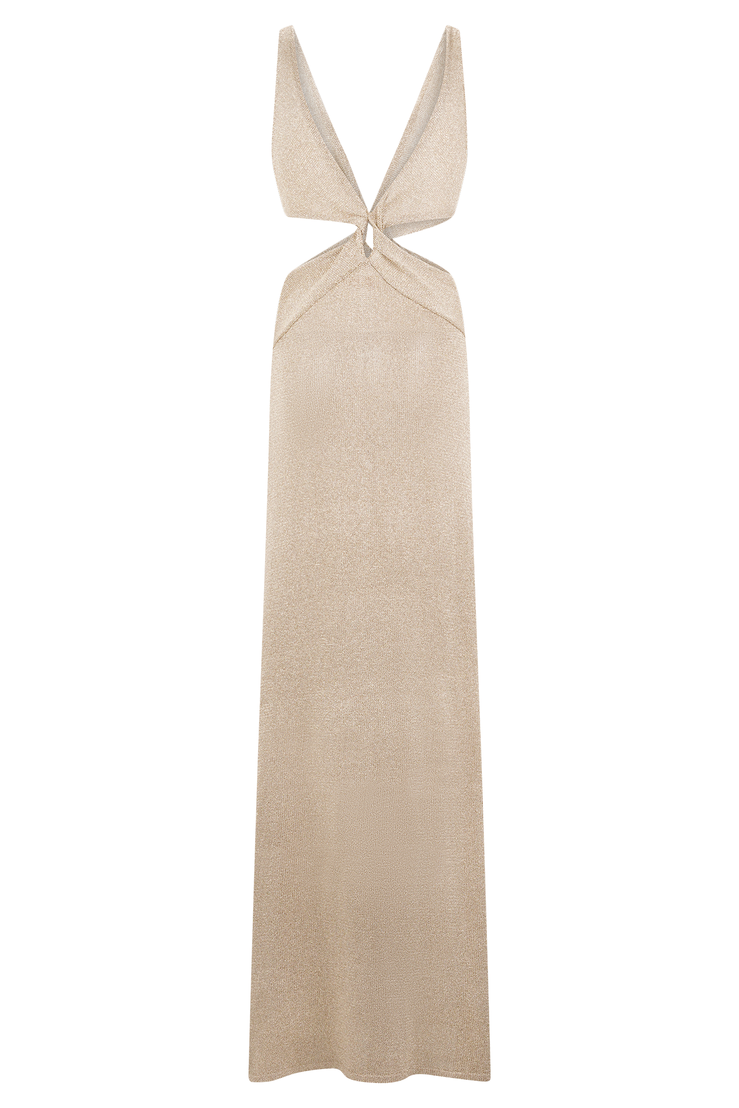 Gracelyn Twisted Metallic Knit Maxi Dress - Gold