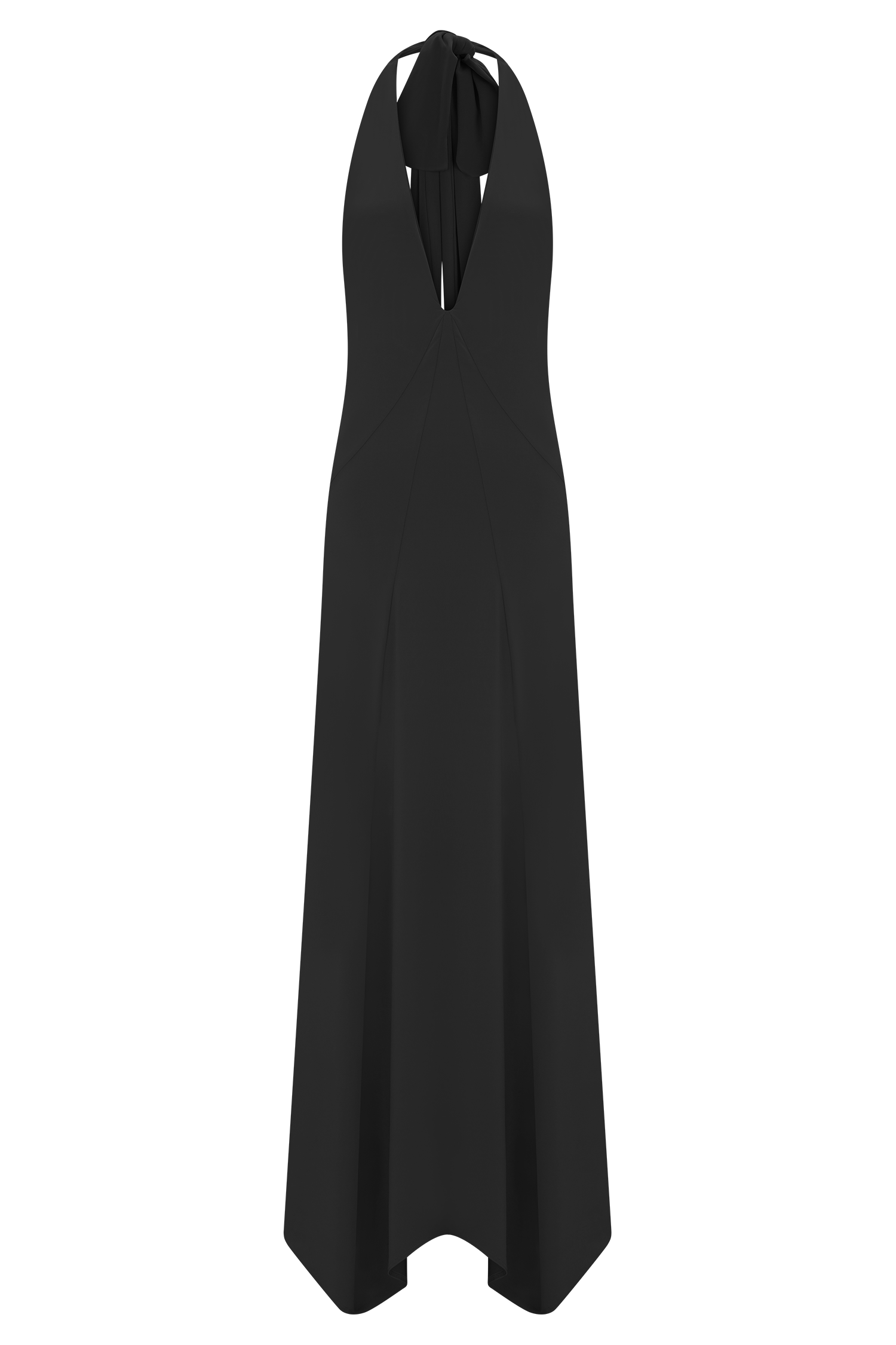 Juliet Slinky Maxi Dress With Scarf - Black