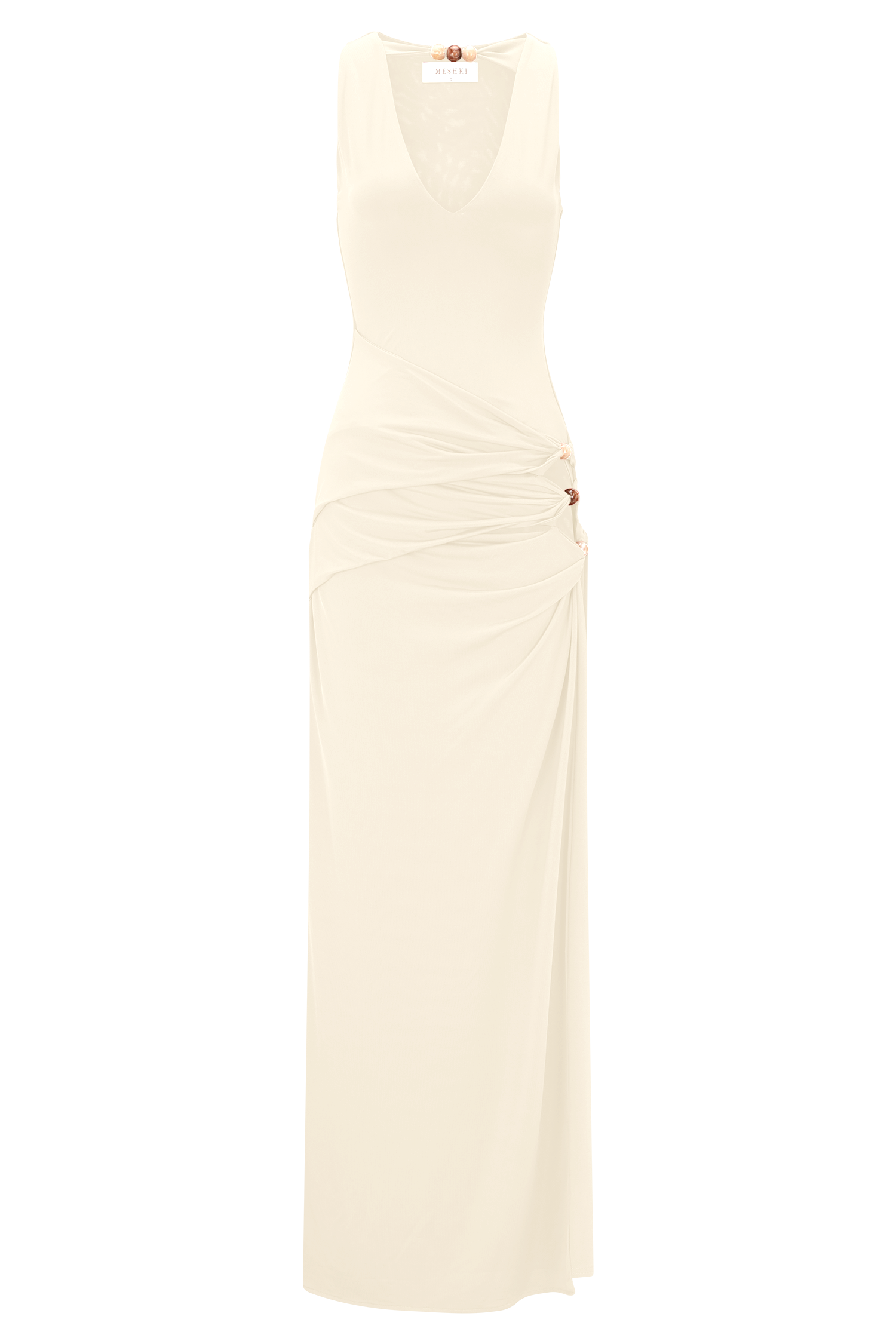 Kaiden Slinky Beaded Maxi Dress - Ivory