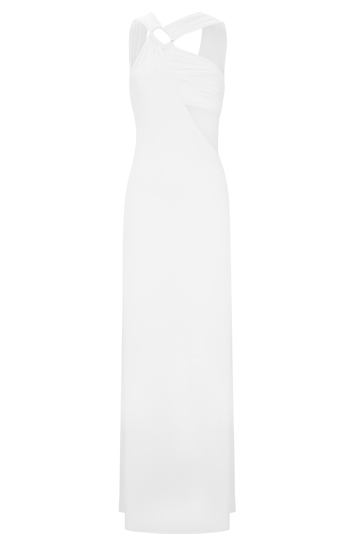 Lottie Slinky Maxi Dress With Split - White