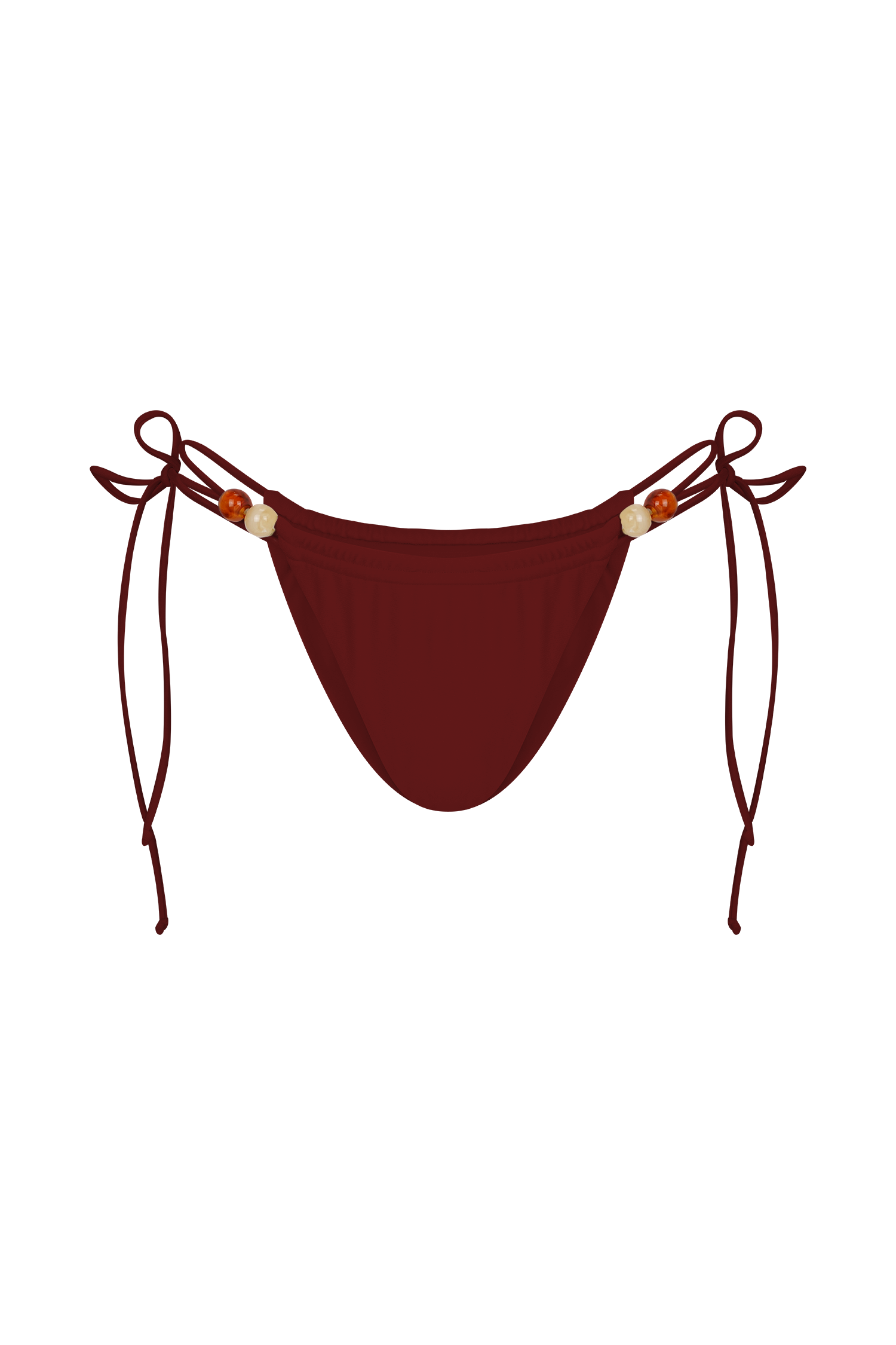 Memphis Beaded Bikini Bottom - Wine