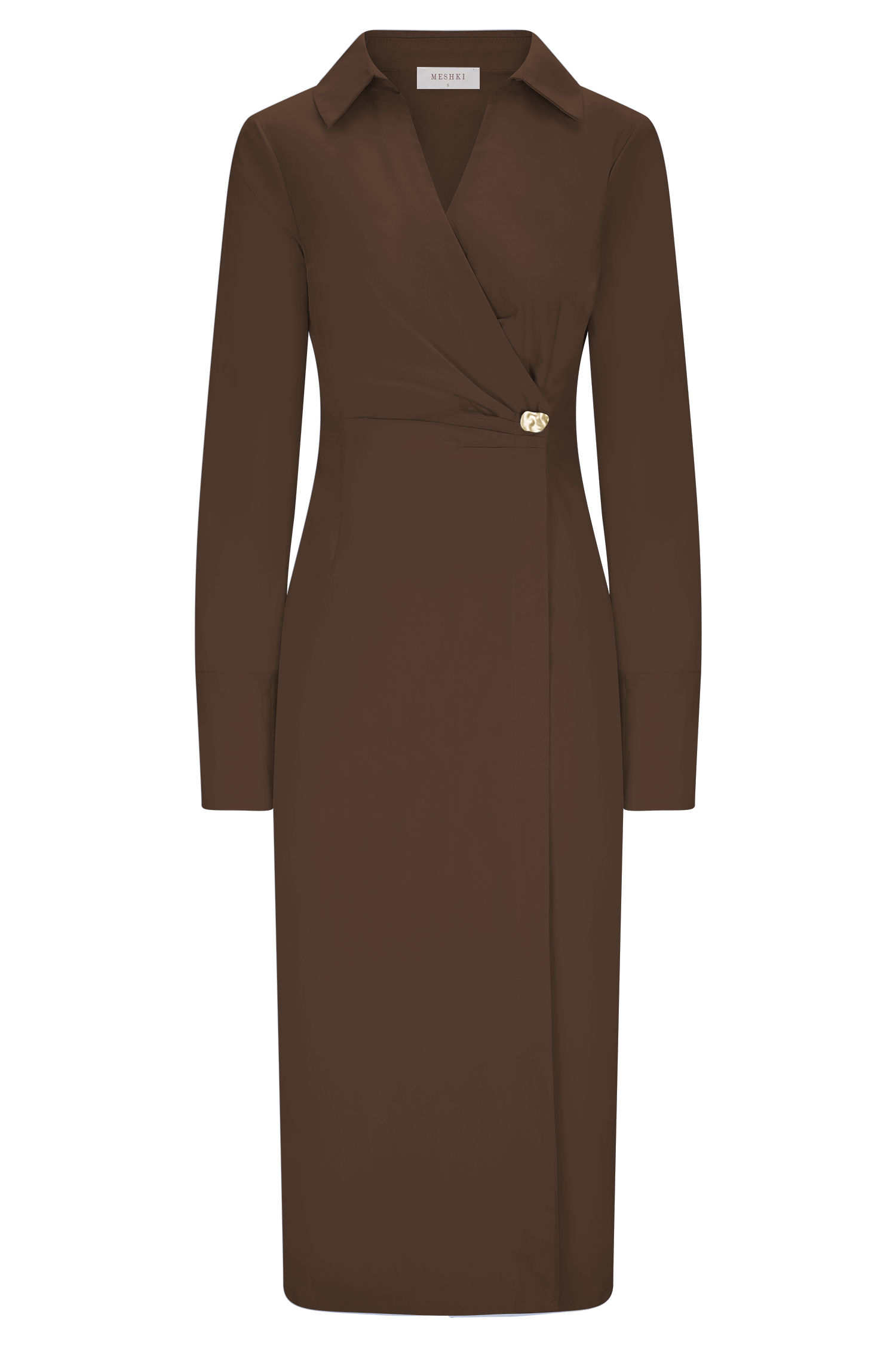 Mikaila Asymmetric Shirt Dress - Dark Chocolate