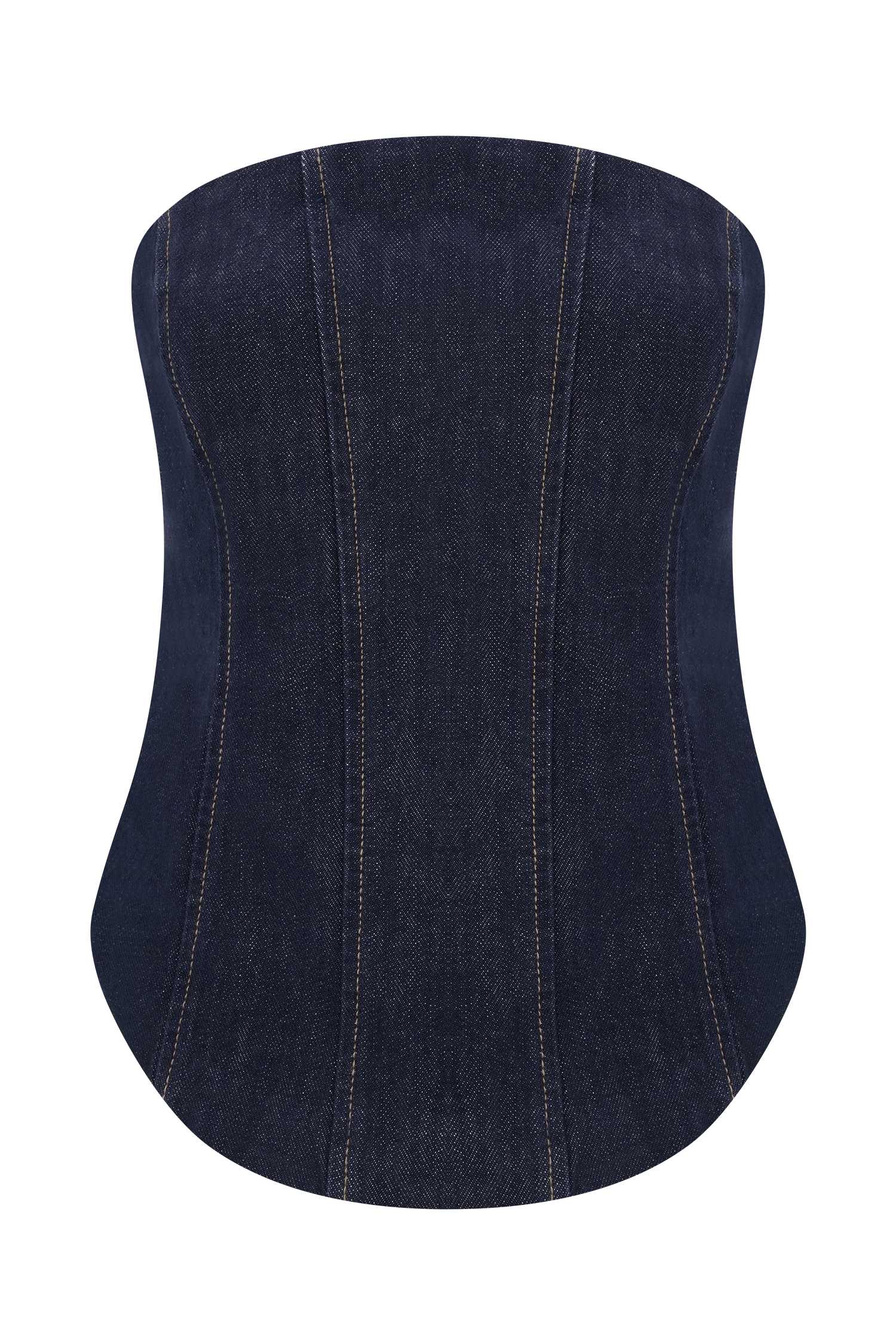Monte Strapless Denim Corset - Washed Indigo Blue