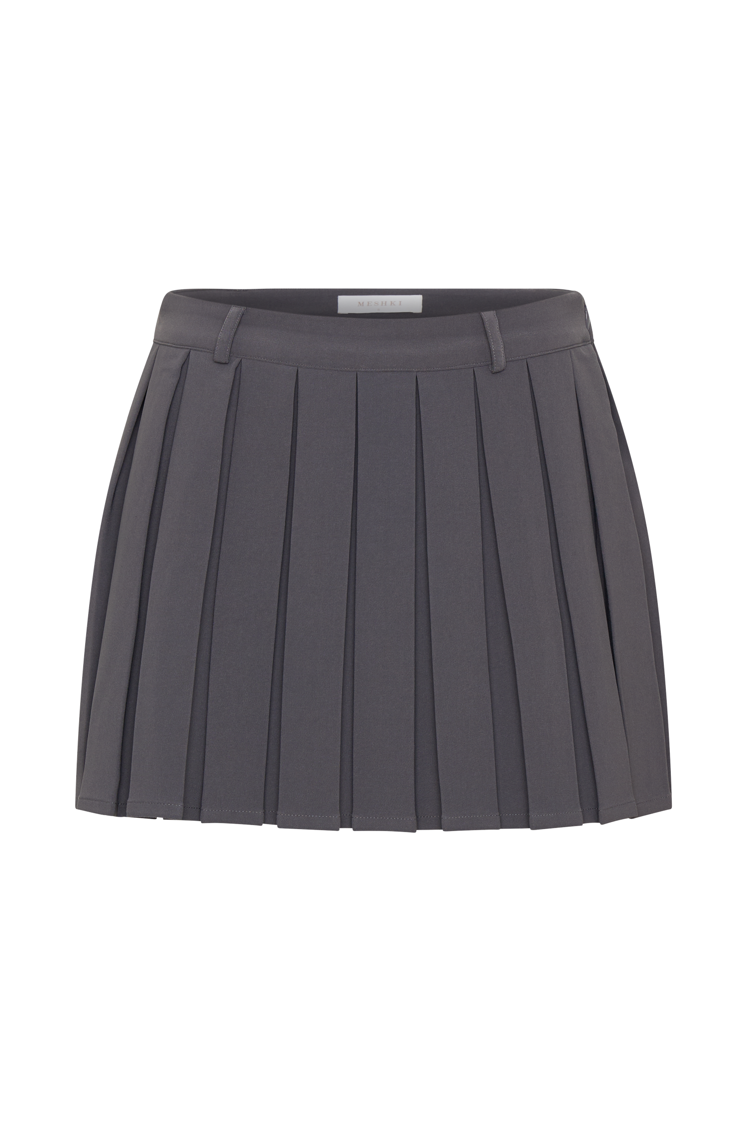 Mura Pleated Mini Skirt - Charcoal