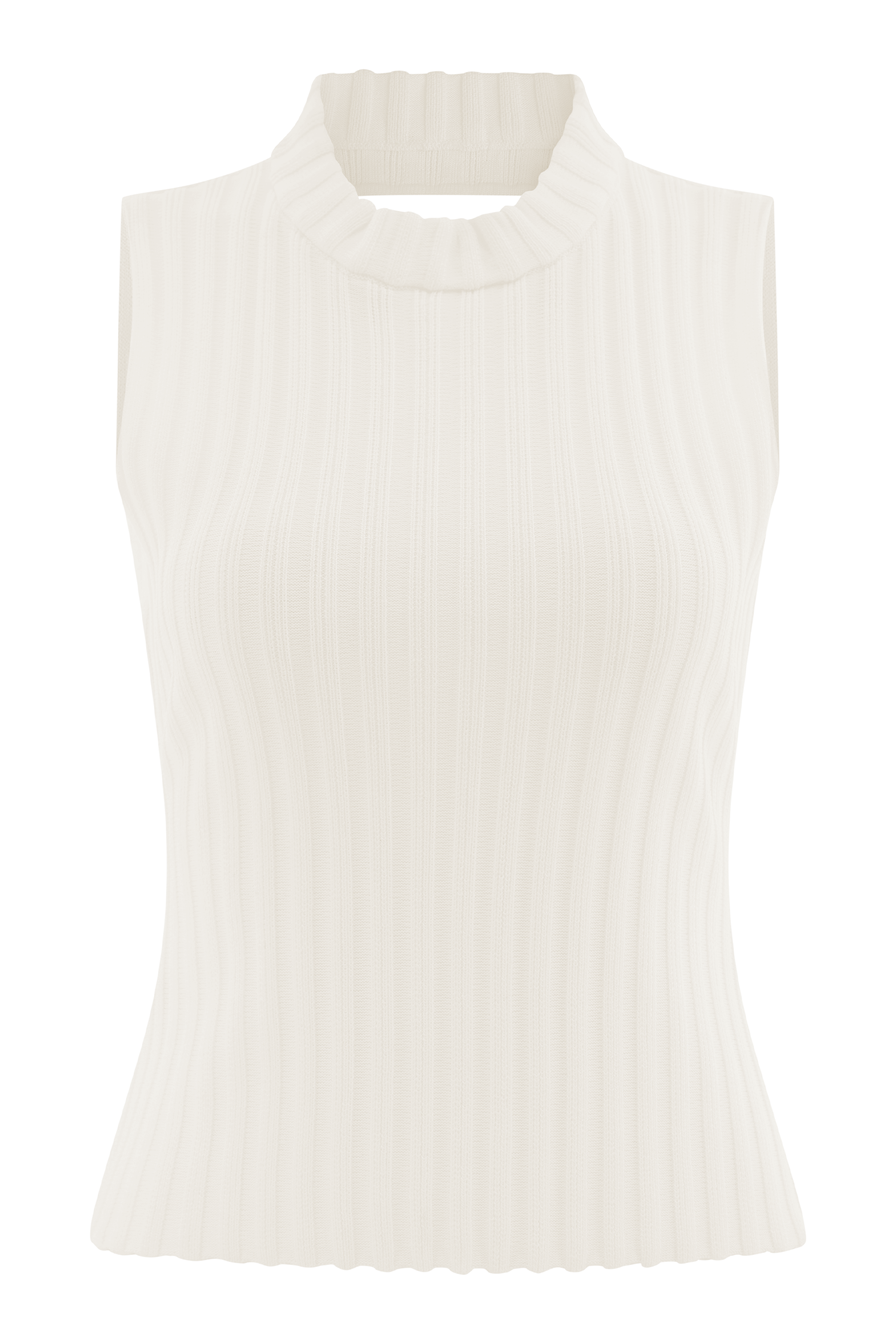 Oona Turtle Neck Knit Top - Ivory