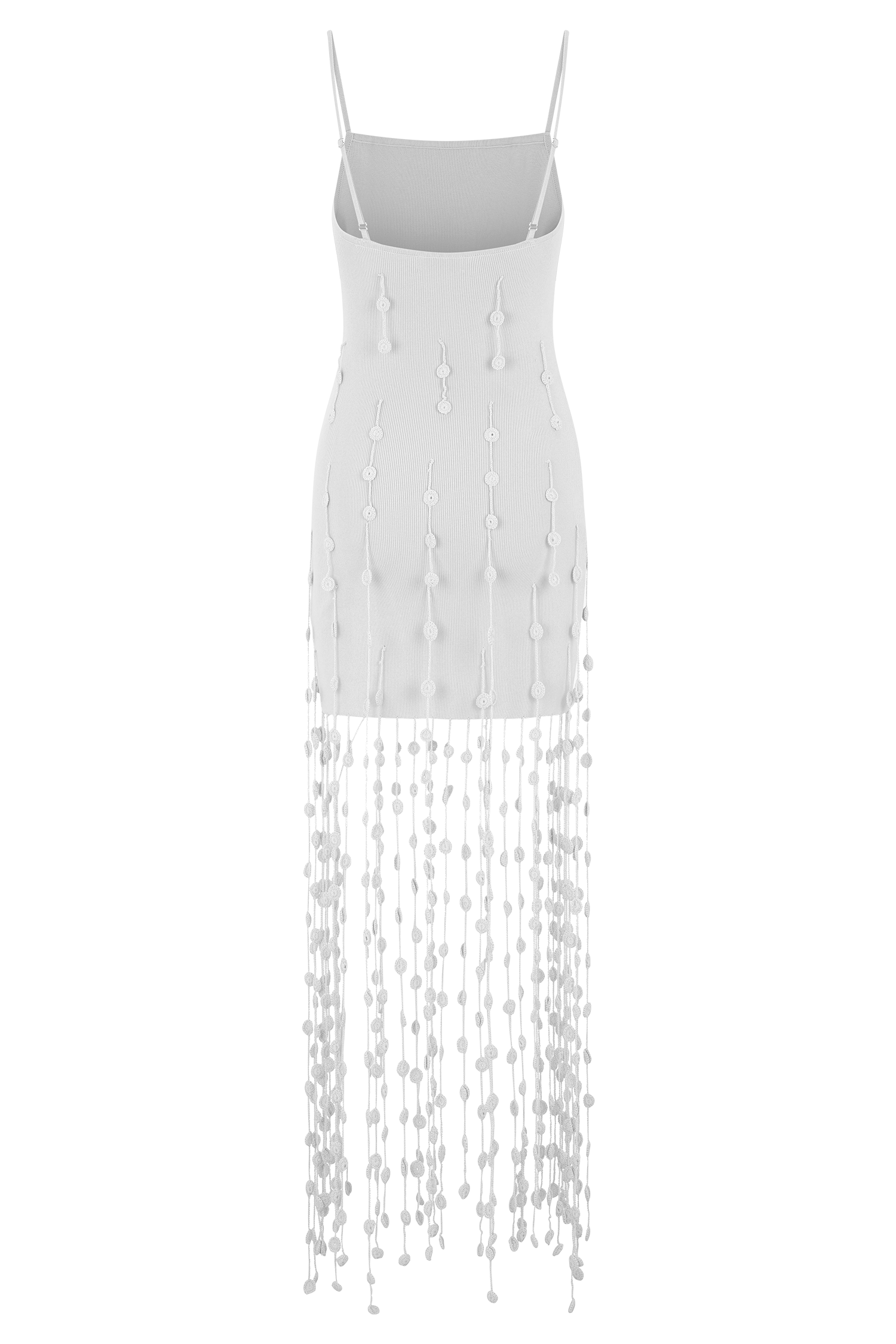 Tove Hand Knit Flower Mini Dress - White