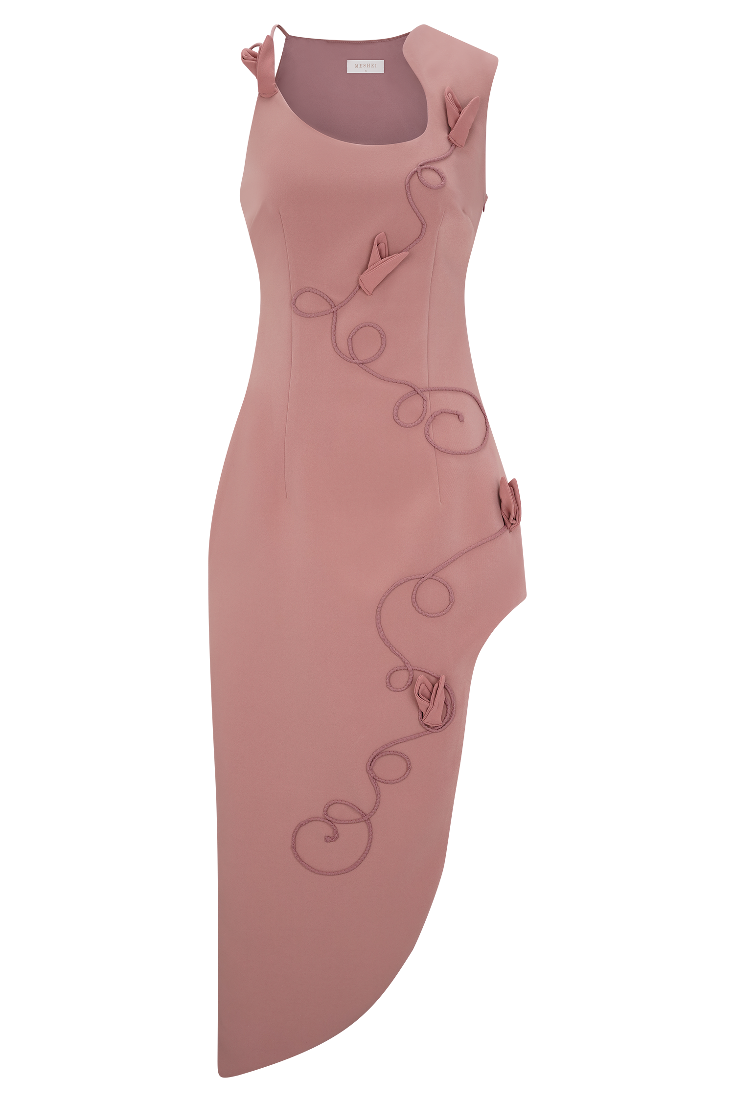 Virginia Suiting Embroidered Midi Dress - Burnt Rose