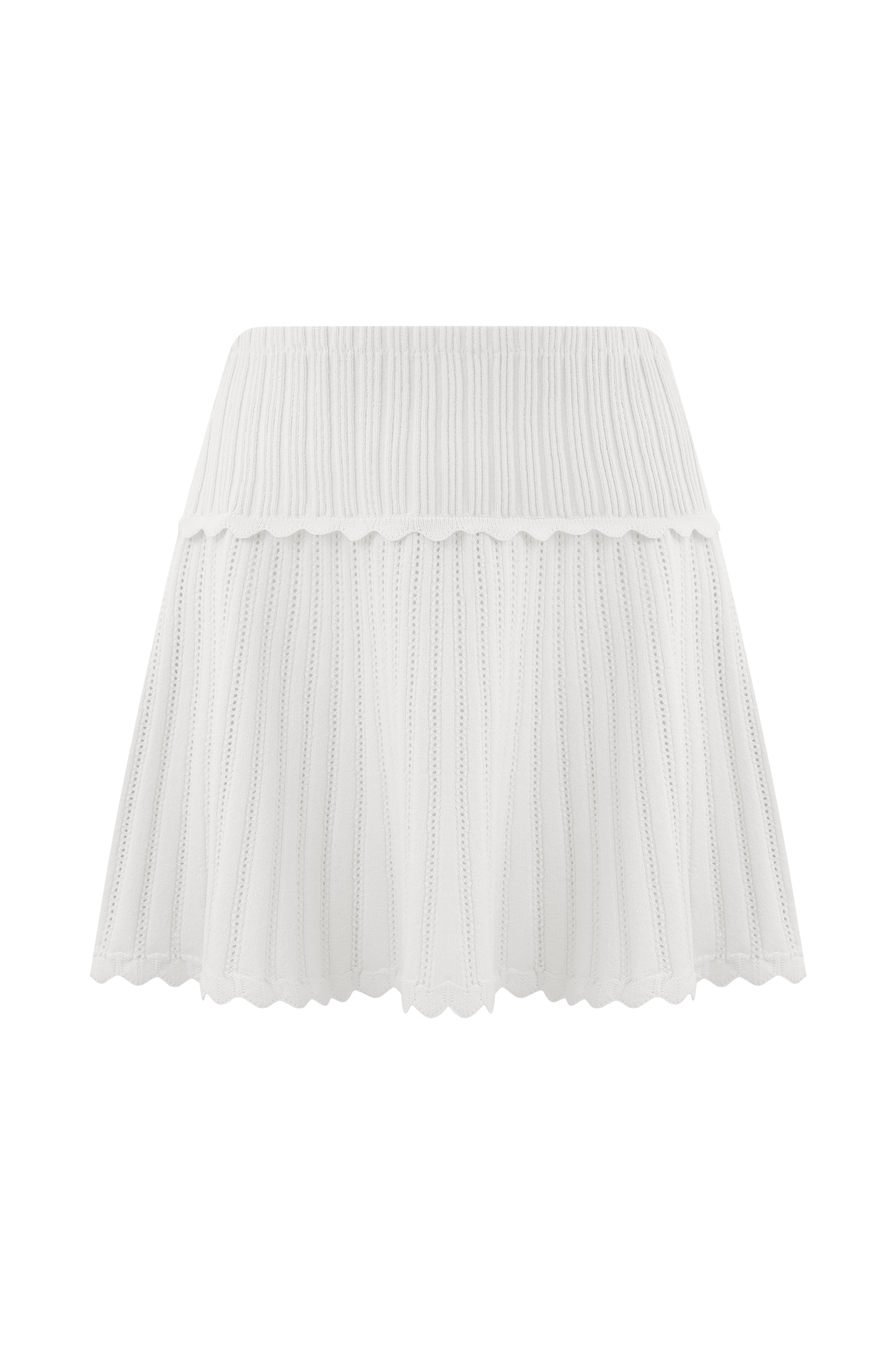 Indy Pointelle Knit Mini Skirt - Ivory