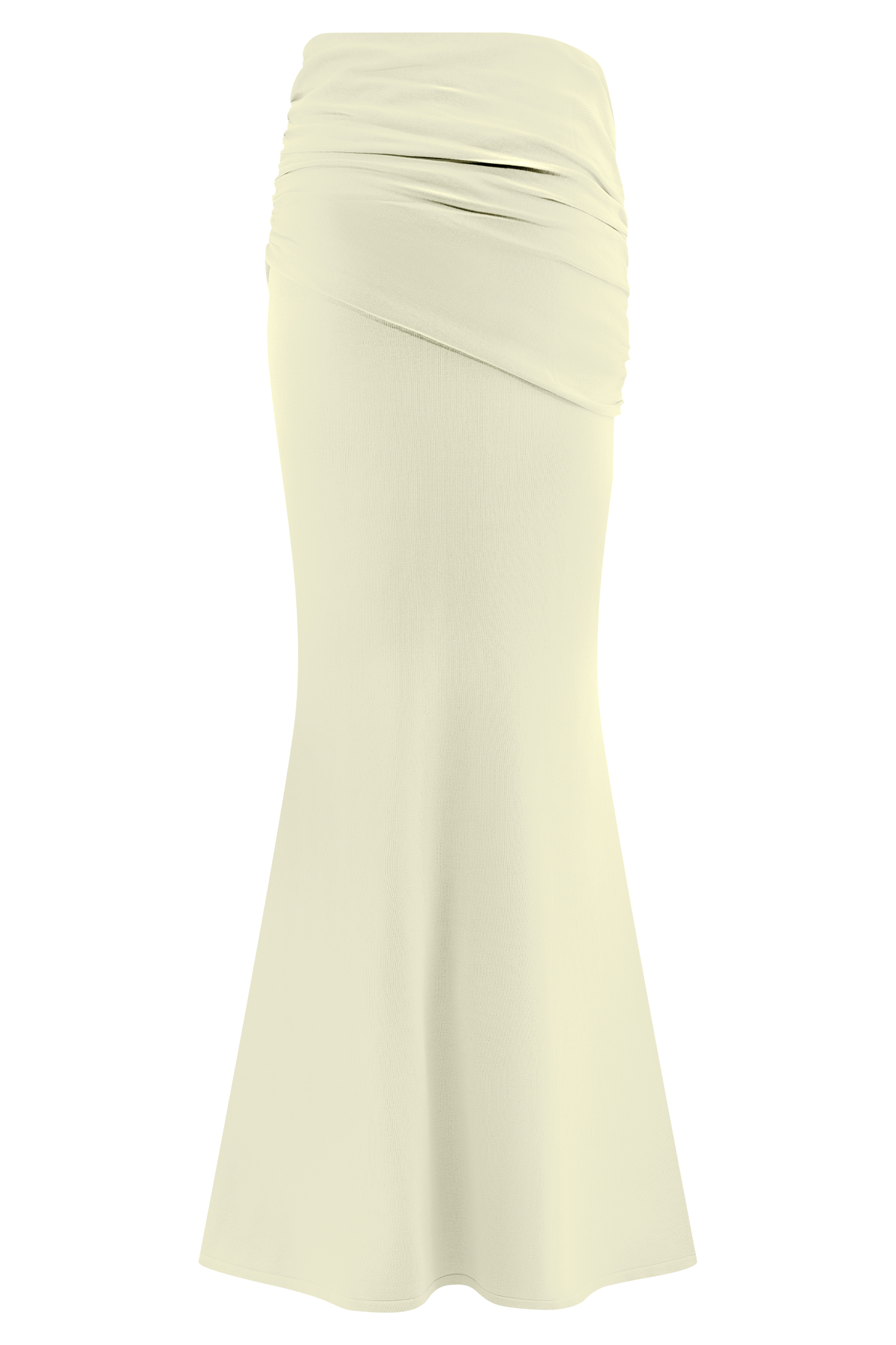 Irene Gathered Knit Maxi Skirt - Ivory